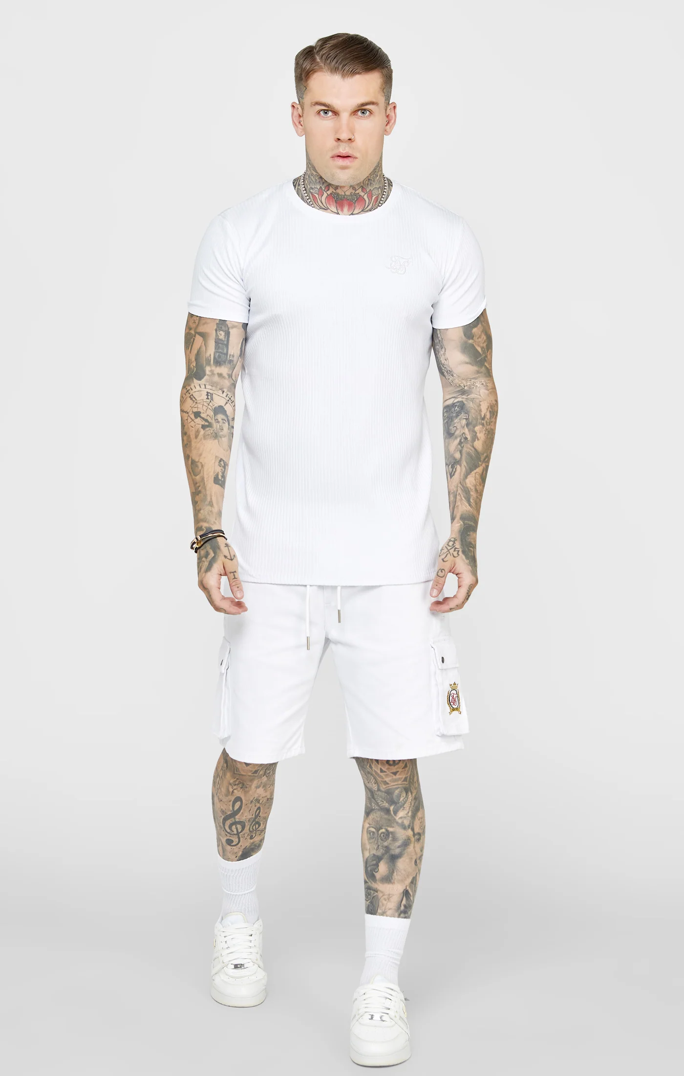 White Rib Knit T-Shirt - Image 3