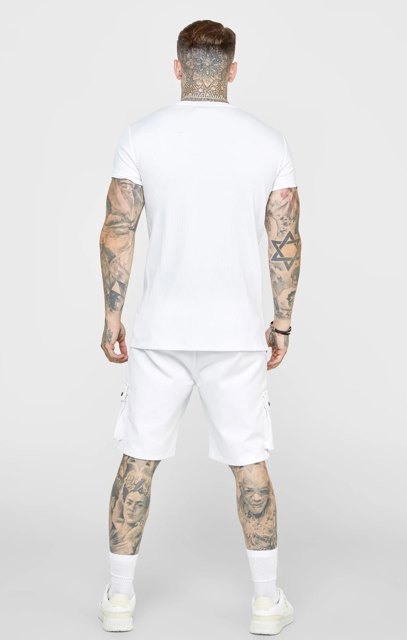 White Rib Knit T-Shirt - Image 5