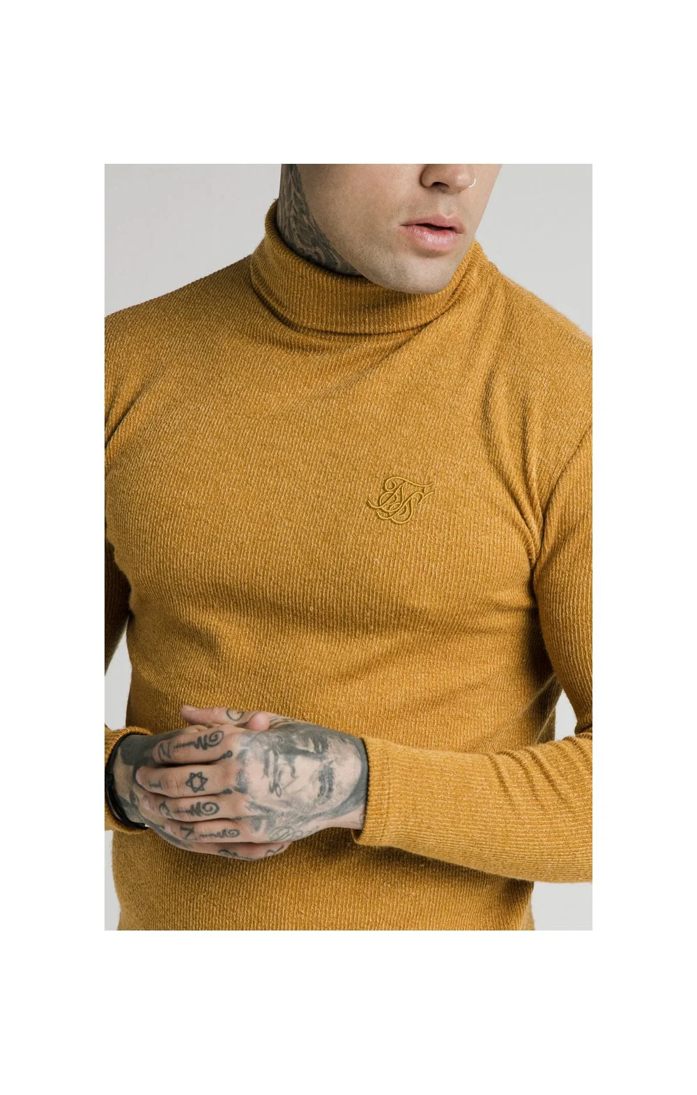 SikSilk Rib Turtle Neck - Yellow - Image 3
