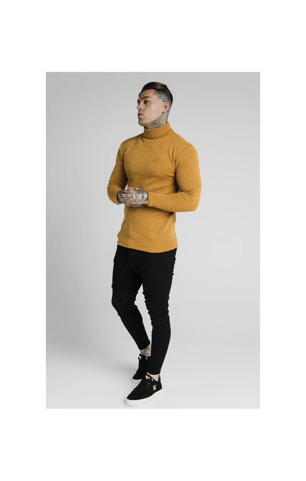 SikSilk Rib Turtle Neck - Yellow - Image 4