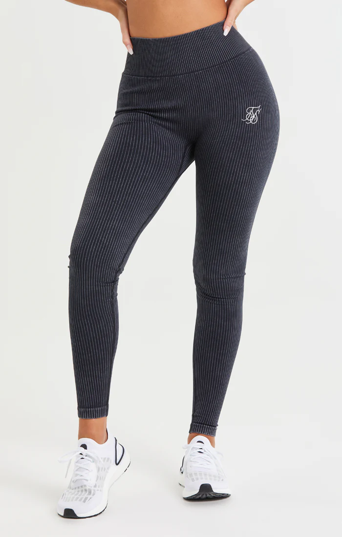 SikSilk Ribbed Gym Leggings - Black