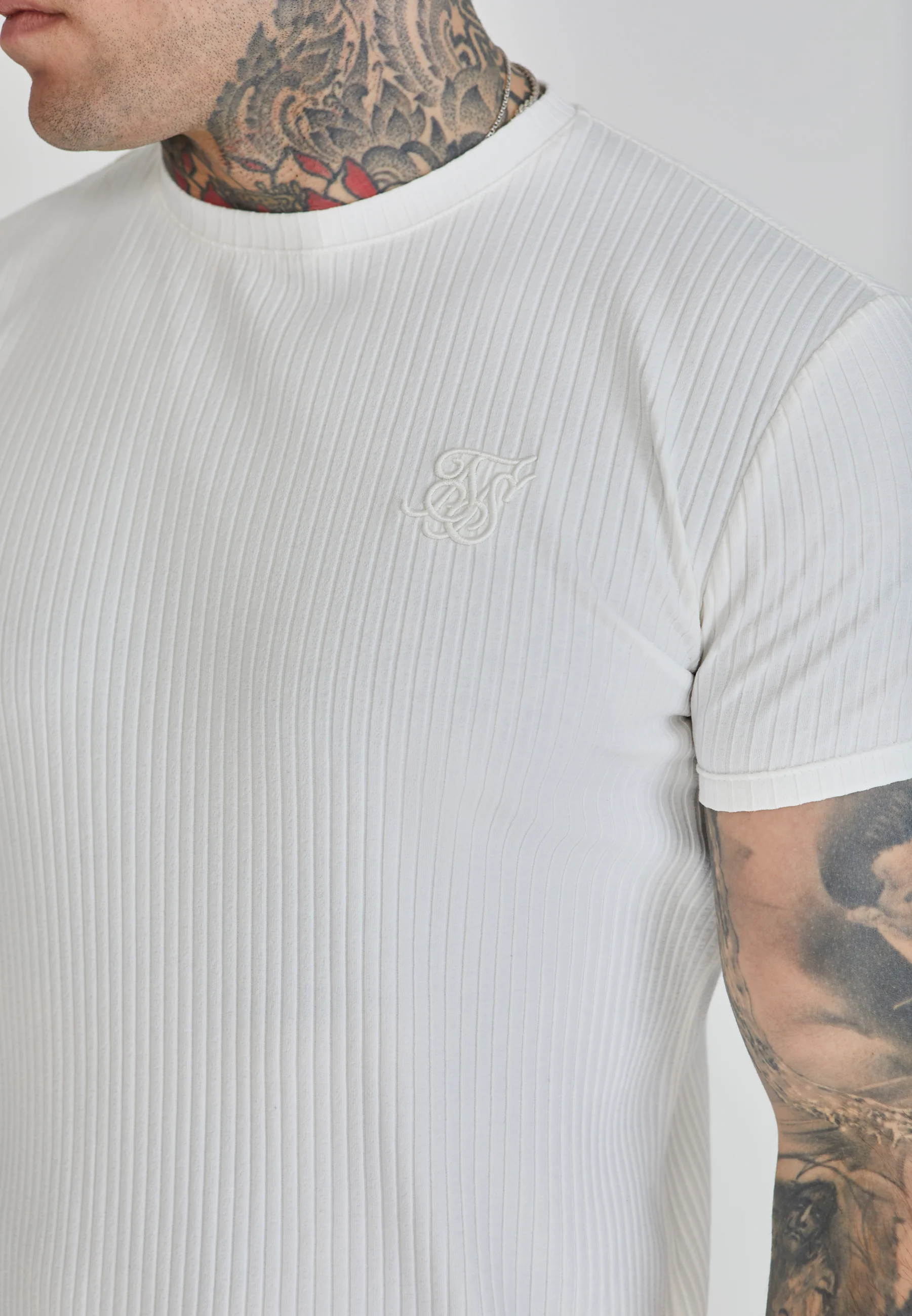 White Ribbed T-Shirt - Image 3