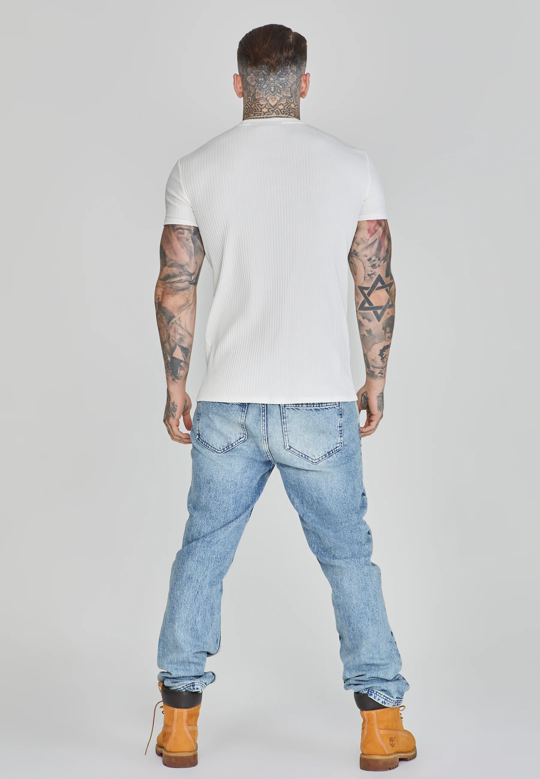 White Ribbed T-Shirt - Image 5