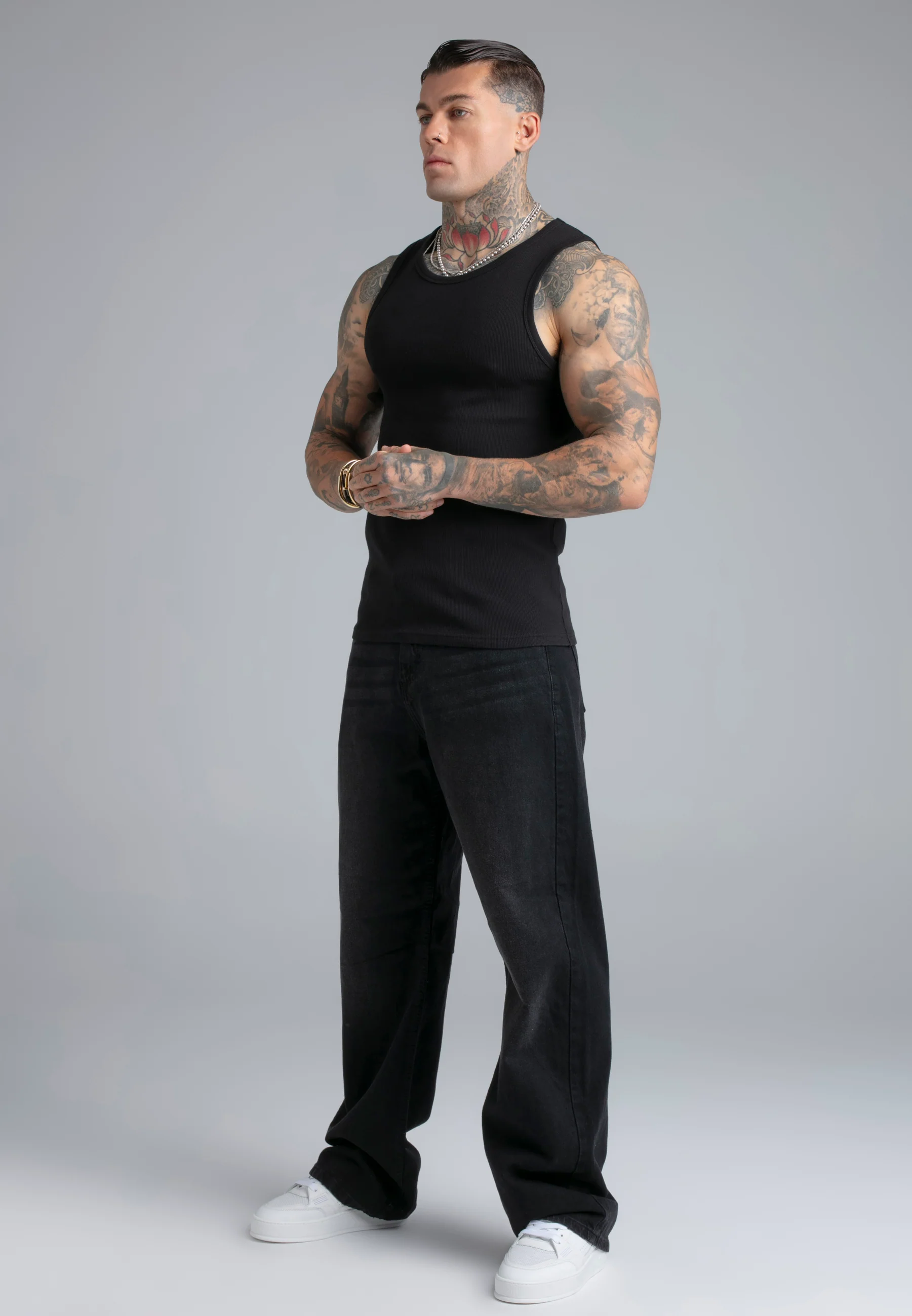 Black Ribbed Vest - Image 4