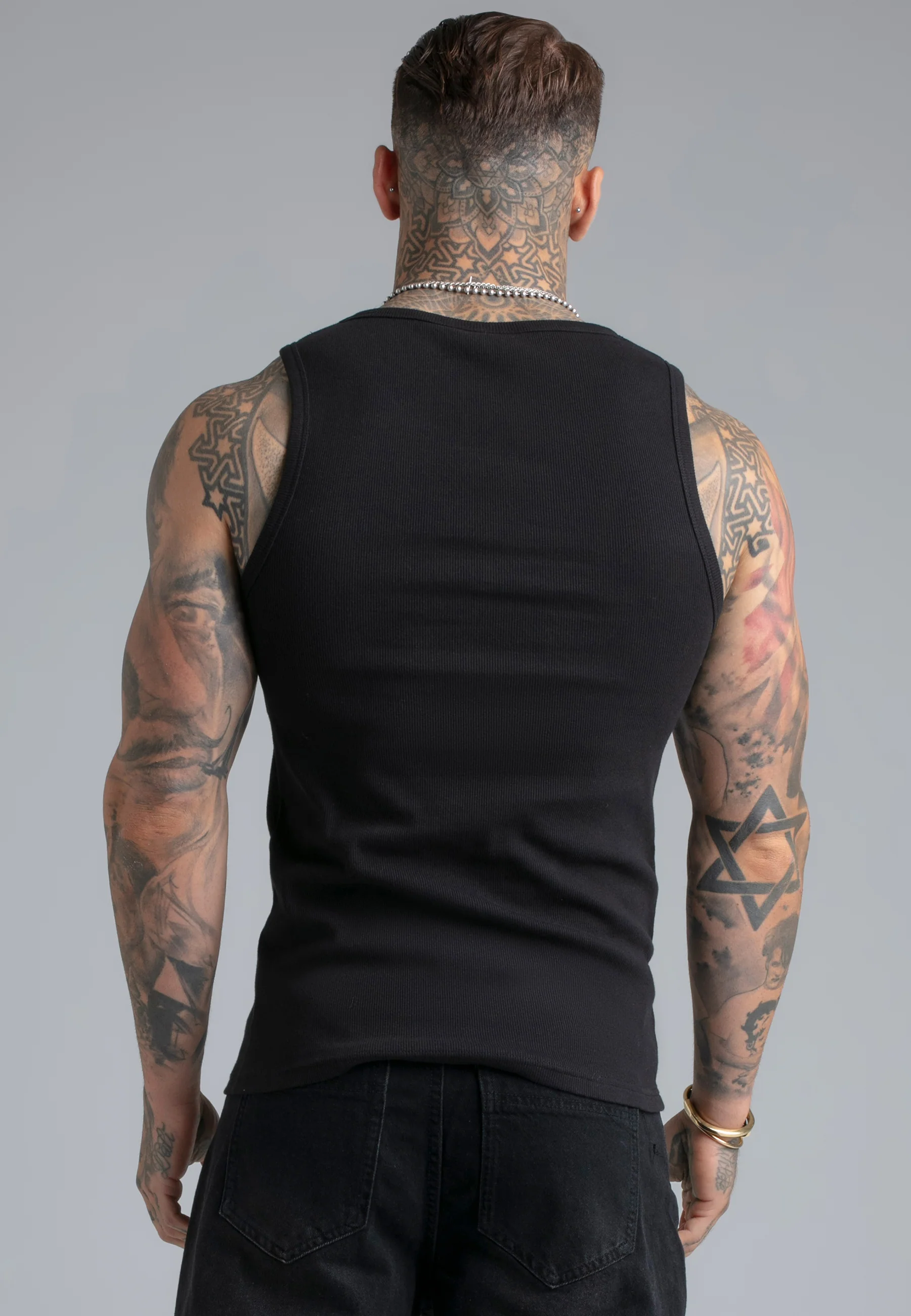 Black Ribbed Vest - Image 5