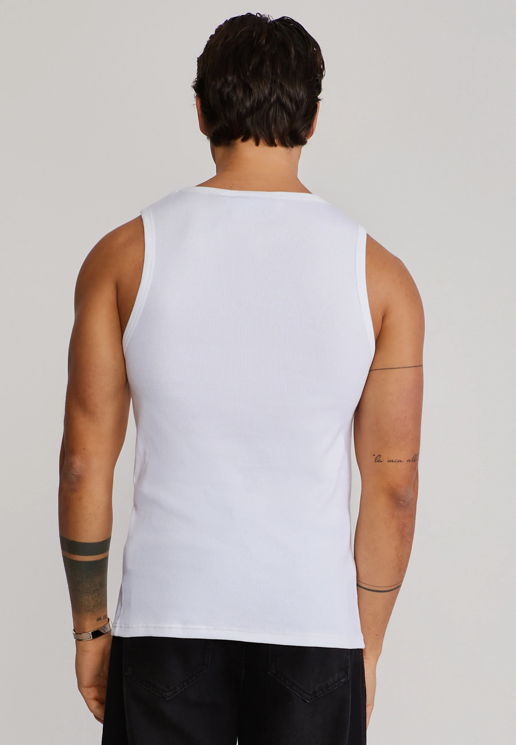 White Ribbed Vest - Image 5