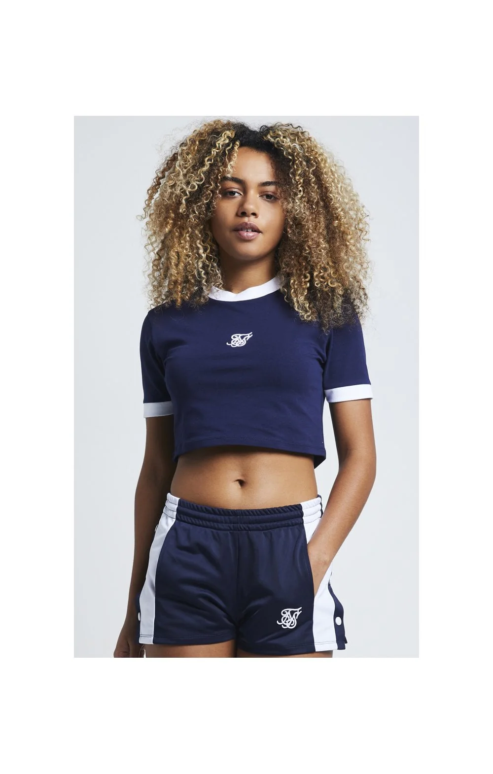 SikSilk Ringer Crop Tee – Eclipse