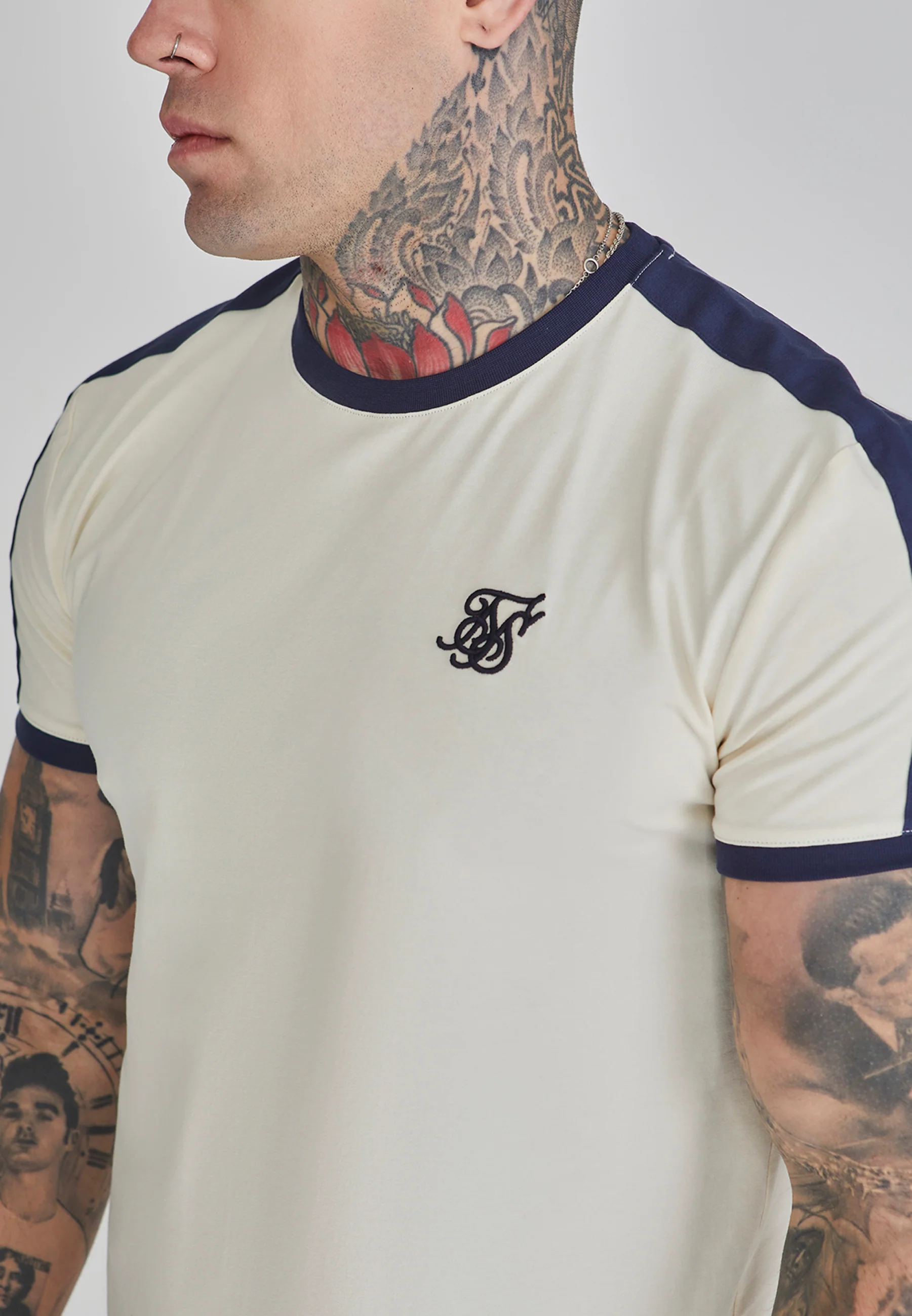 Ecru Ringer T-Shirt - Image 3