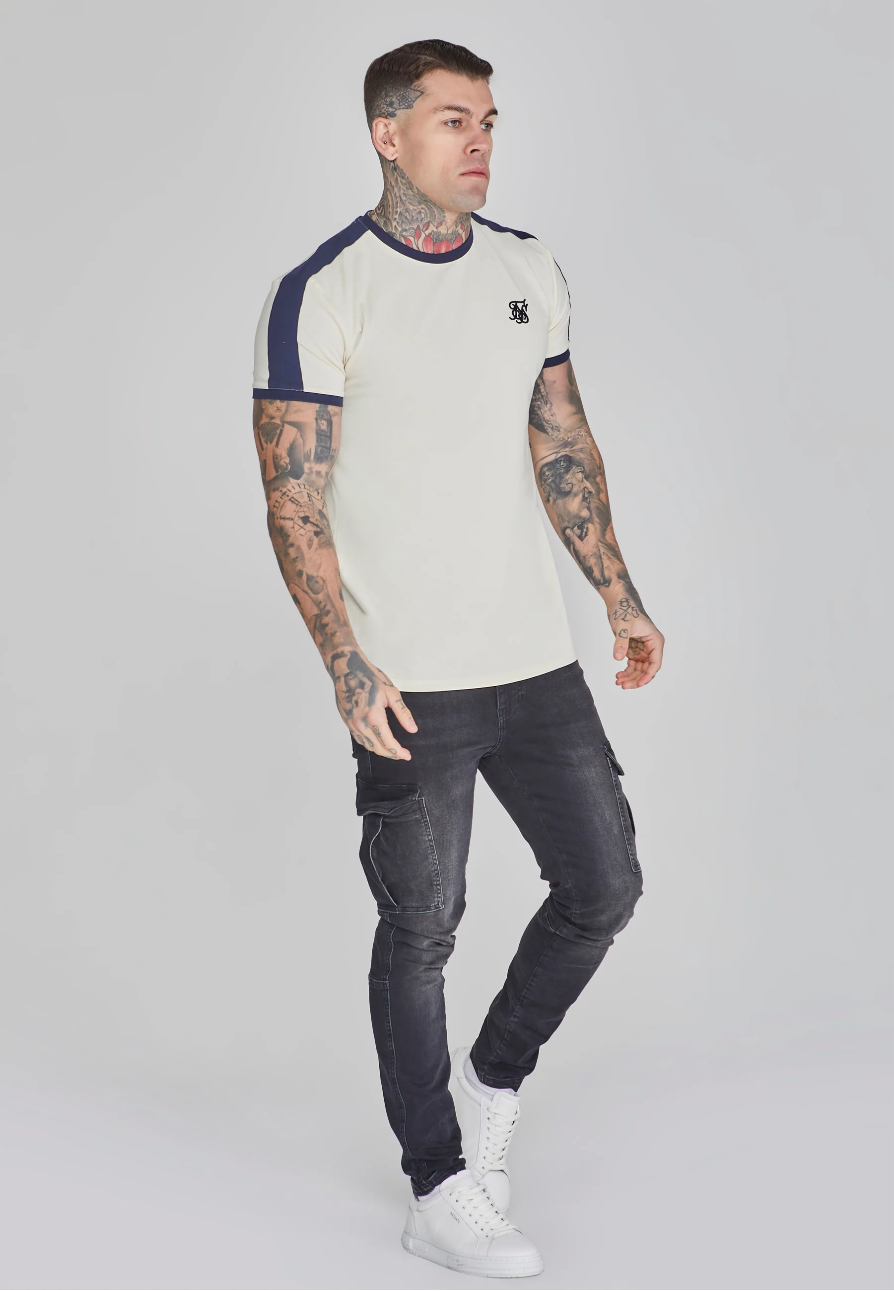 Ecru Ringer T-Shirt - Image 4