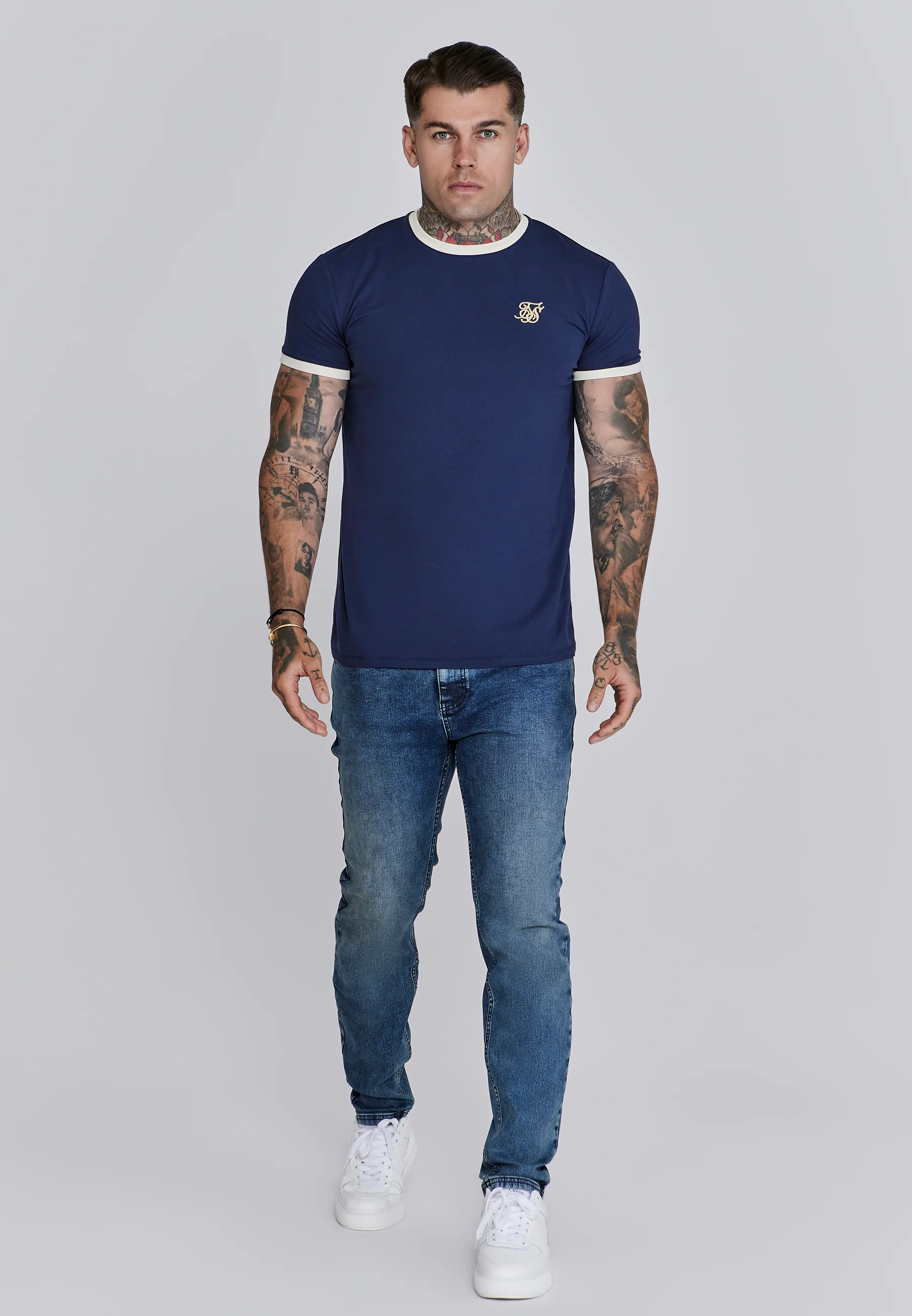 Navy Ringer T-Shirt - Image 2