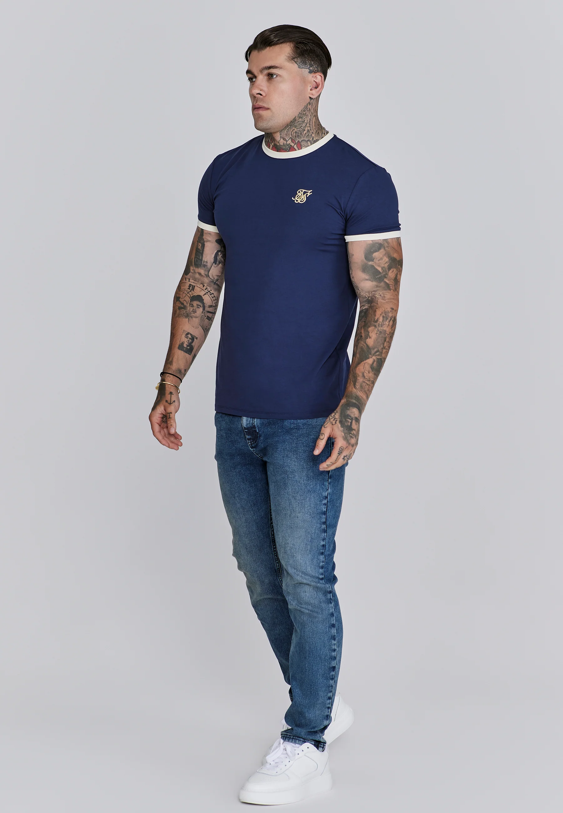 Navy Ringer T-Shirt - Image 4