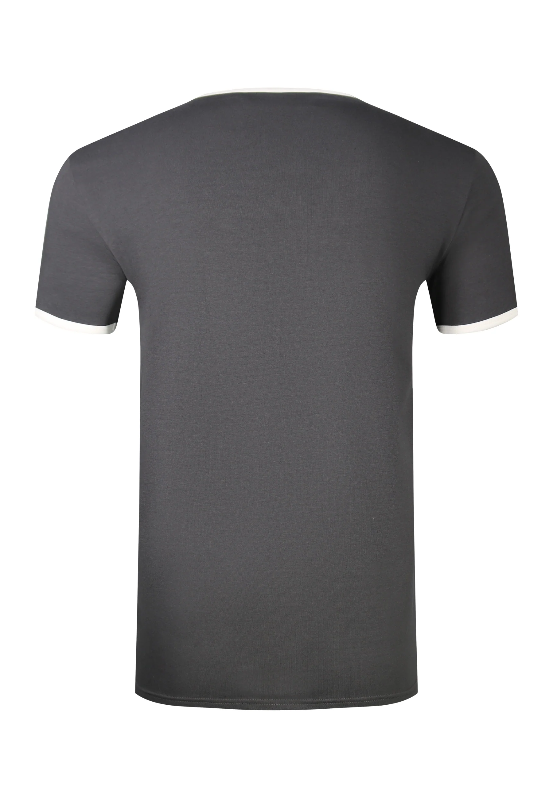Grey and Ecru Ringer T-Shirt - Image 7