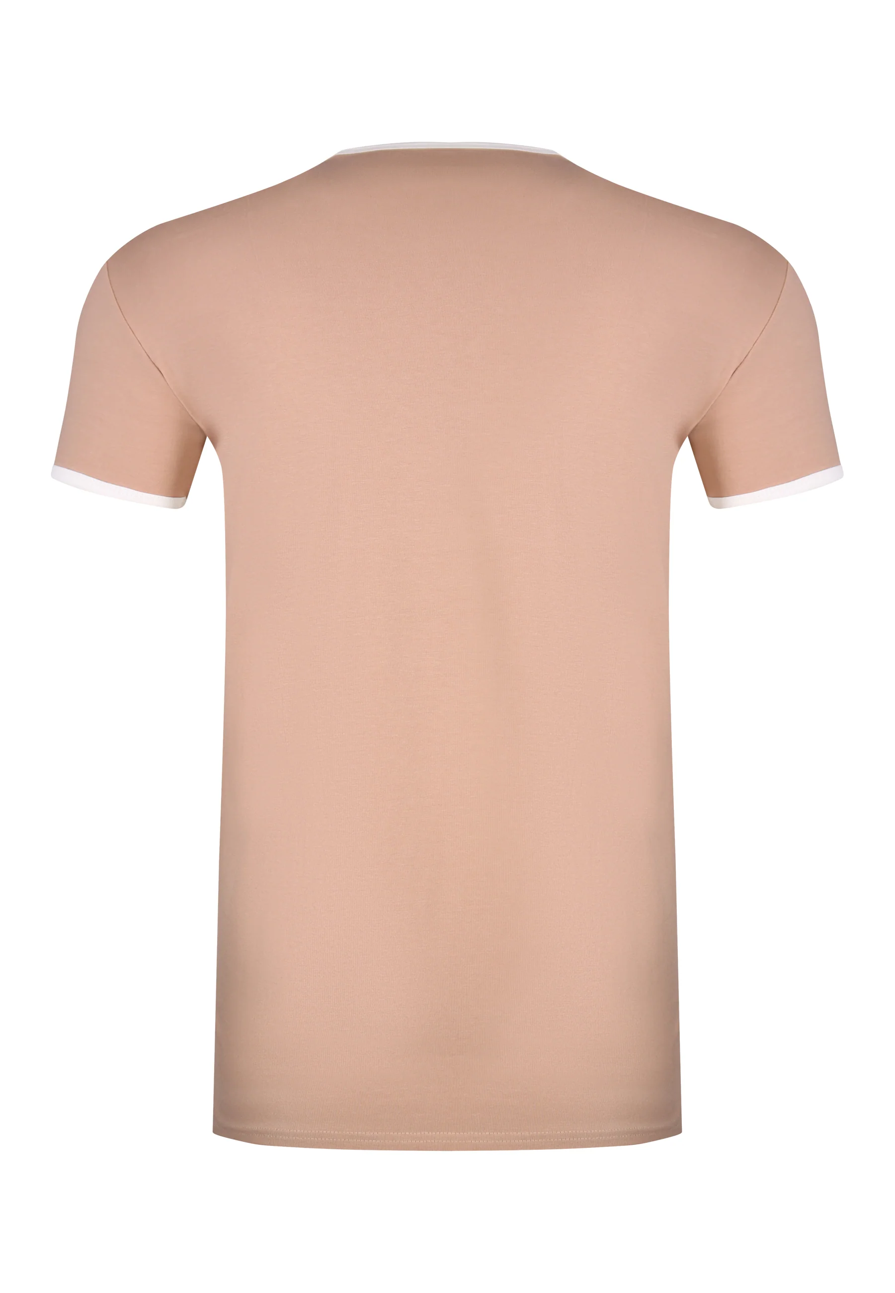 Beige and White Ringer T-Shirt - Image 7