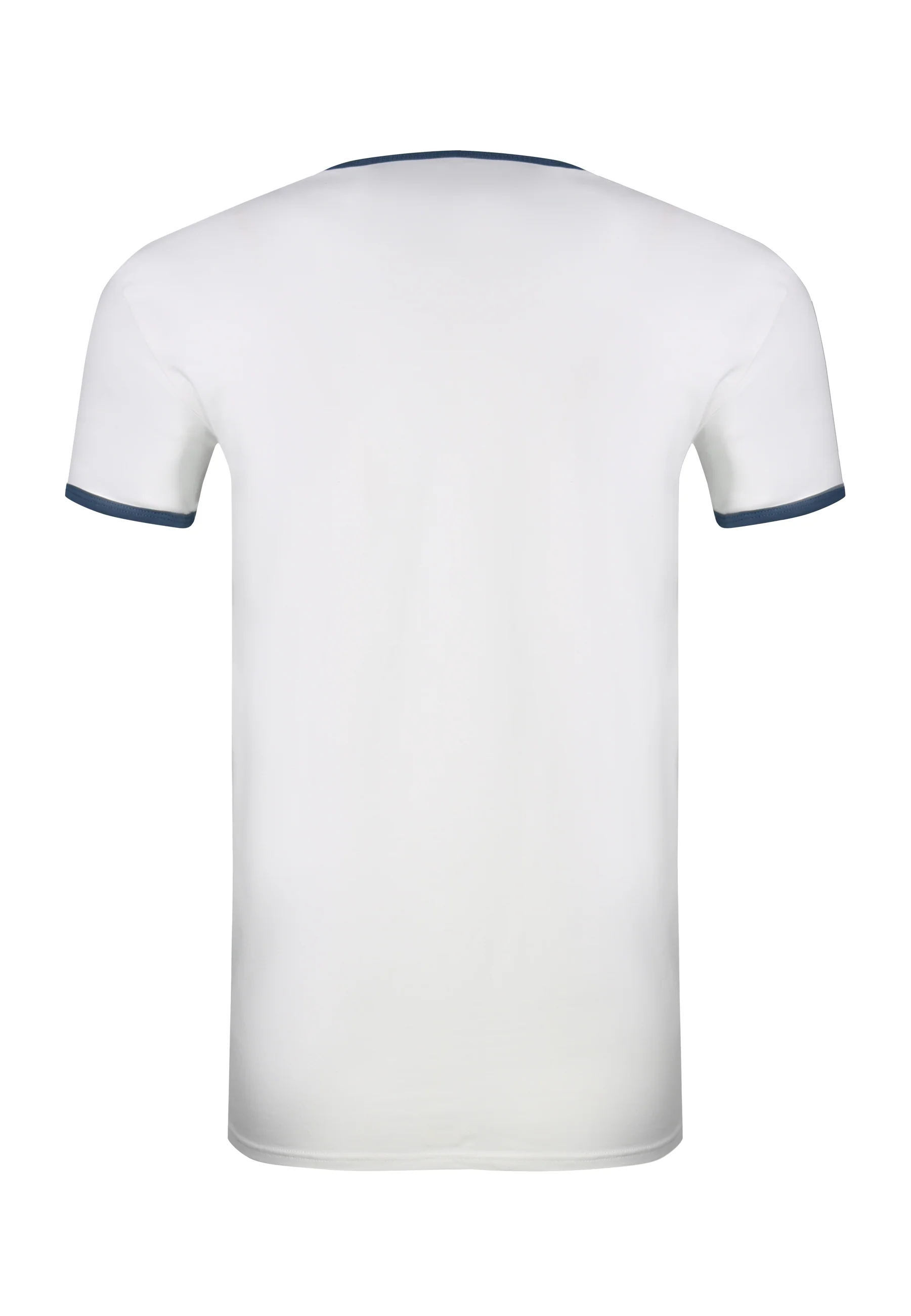 White and Blue Ringer T-Shirt - Image 7