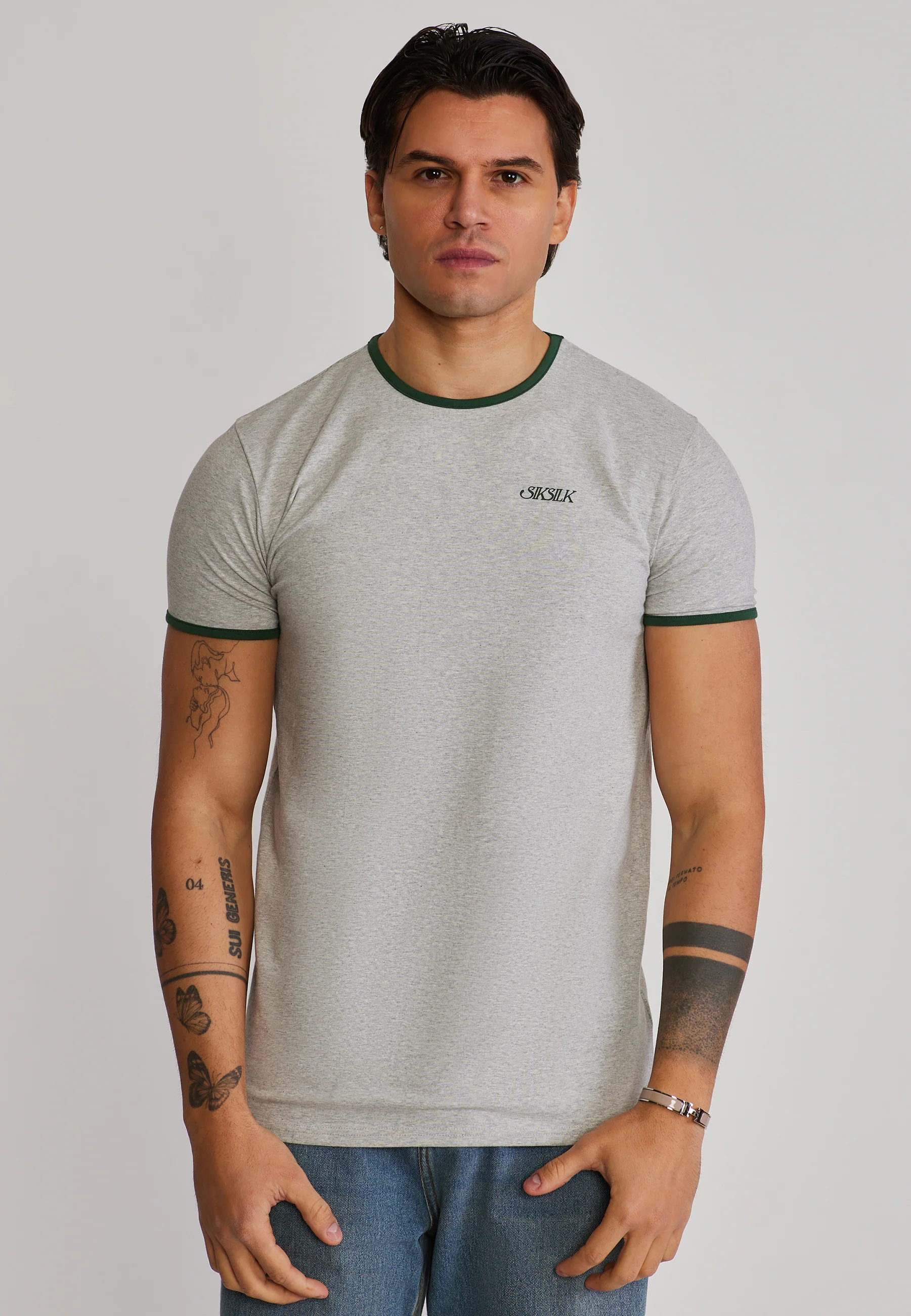 Grey Marl Ringer T-Shirt
