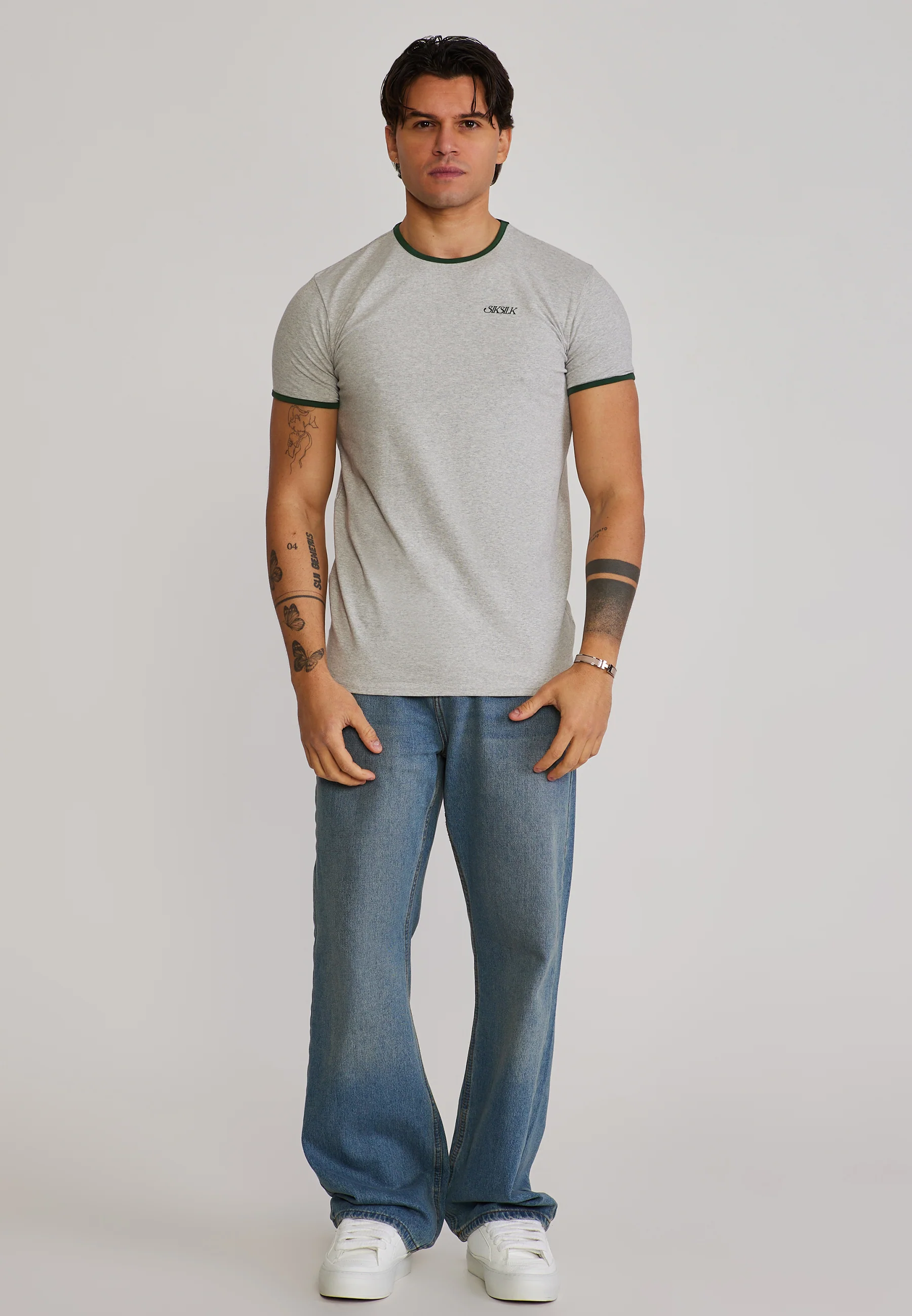 Grey Marl Ringer T-Shirt - Image 3