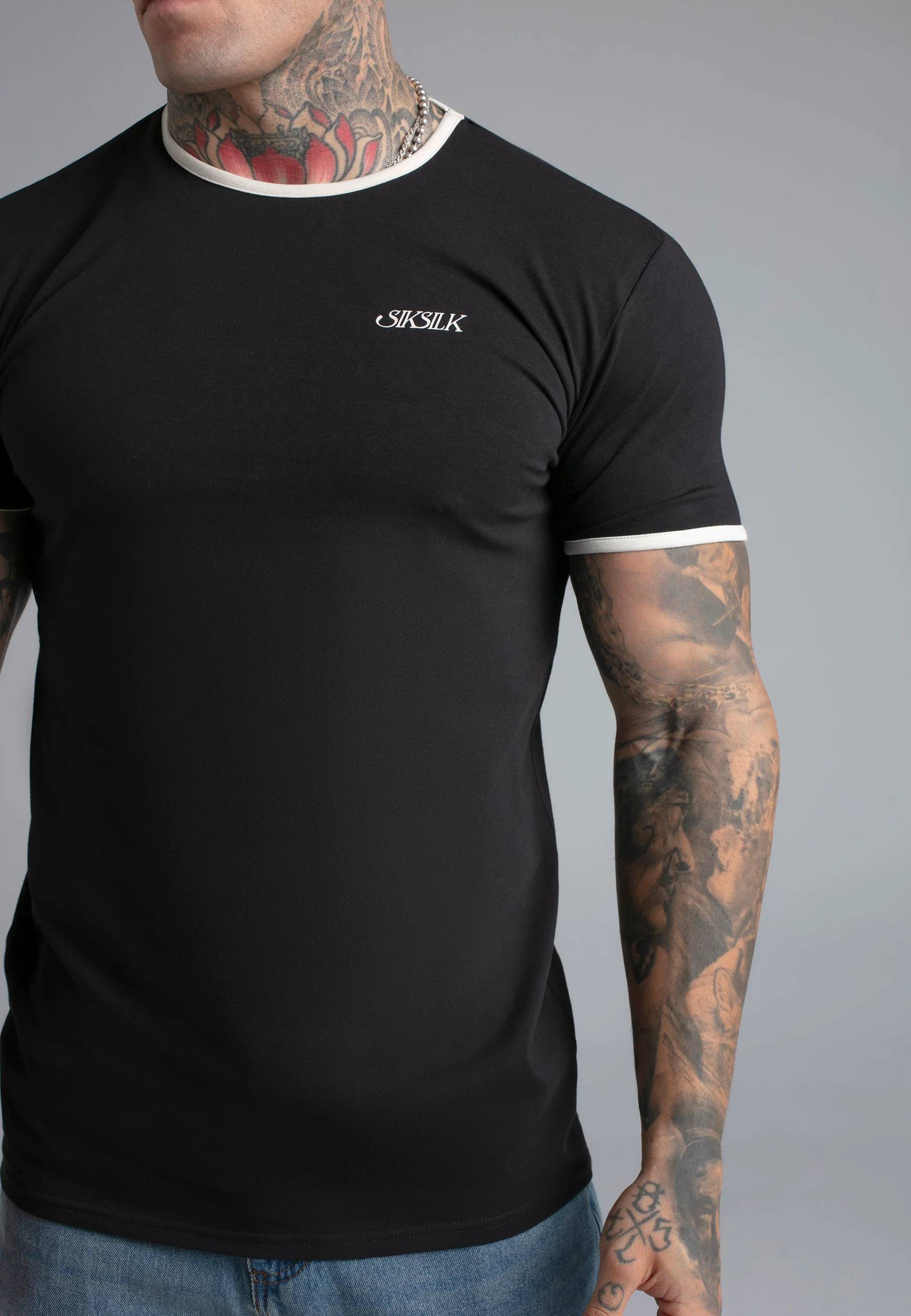 Black Ringer T-Shirt - Image 2