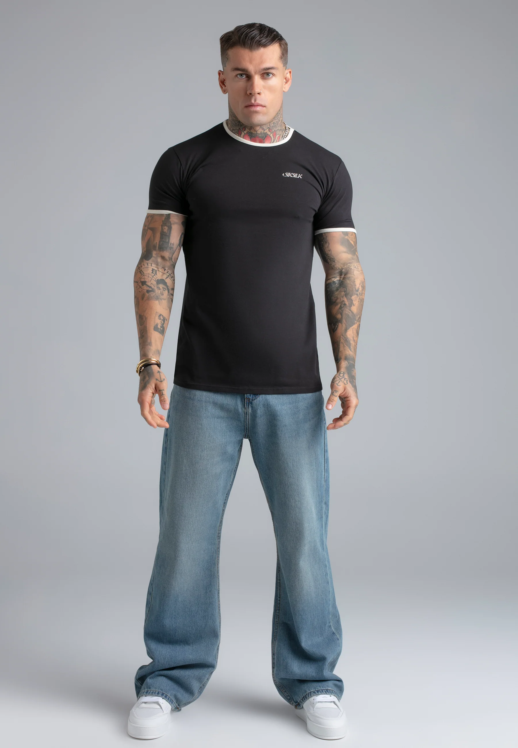 Black Ringer T-Shirt - Image 3