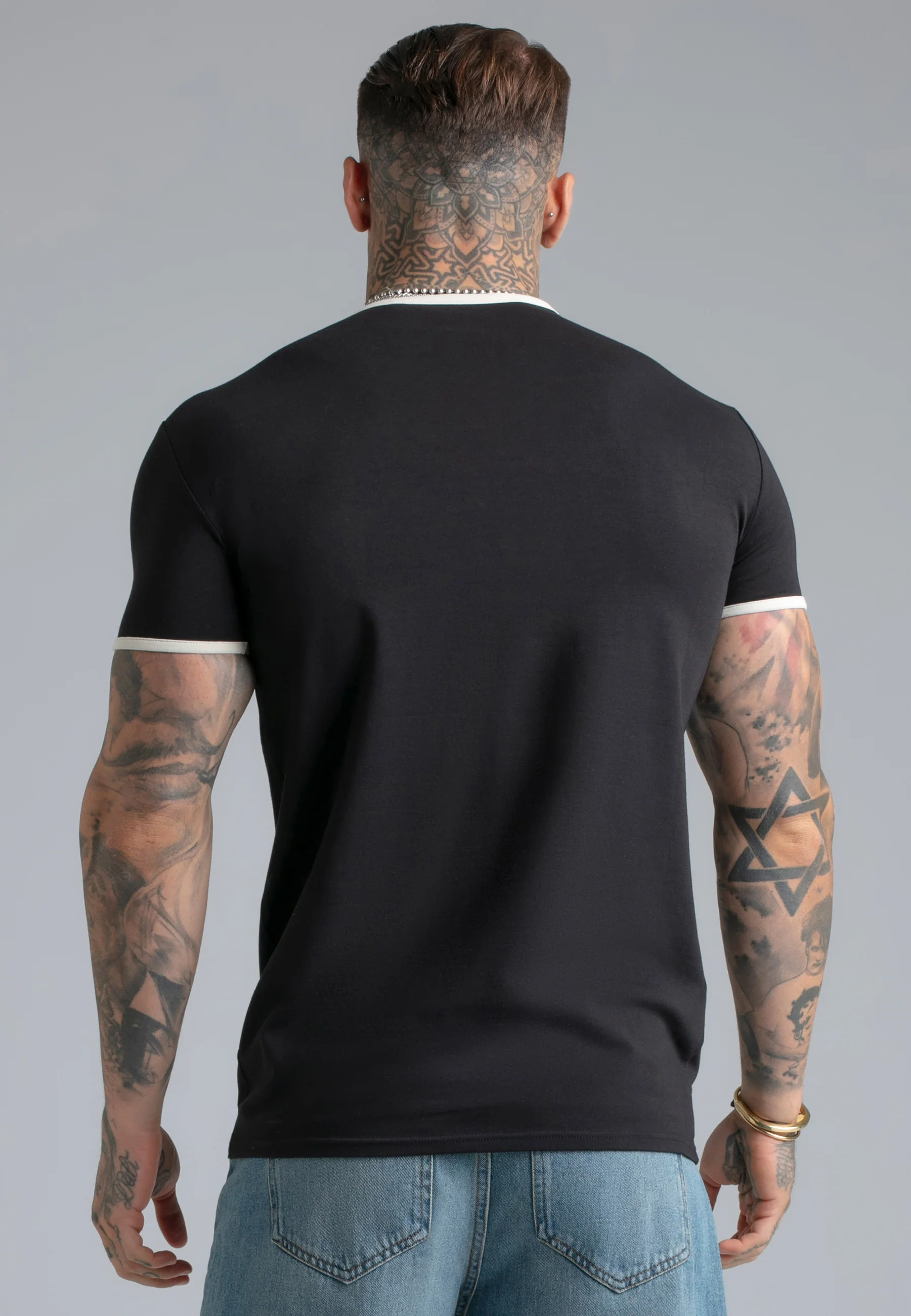 Black Ringer T-Shirt - Image 5