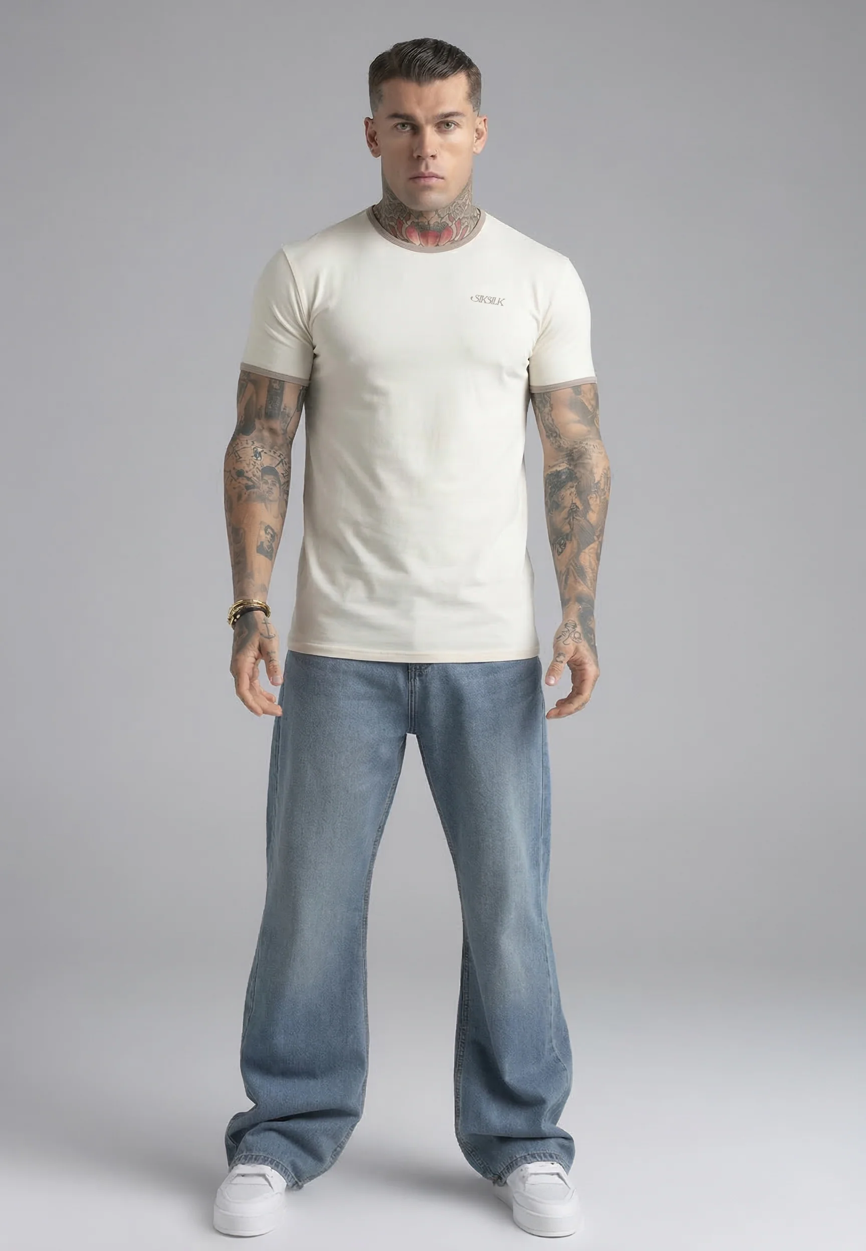 Ecru Ringer T-Shirt - Image 3