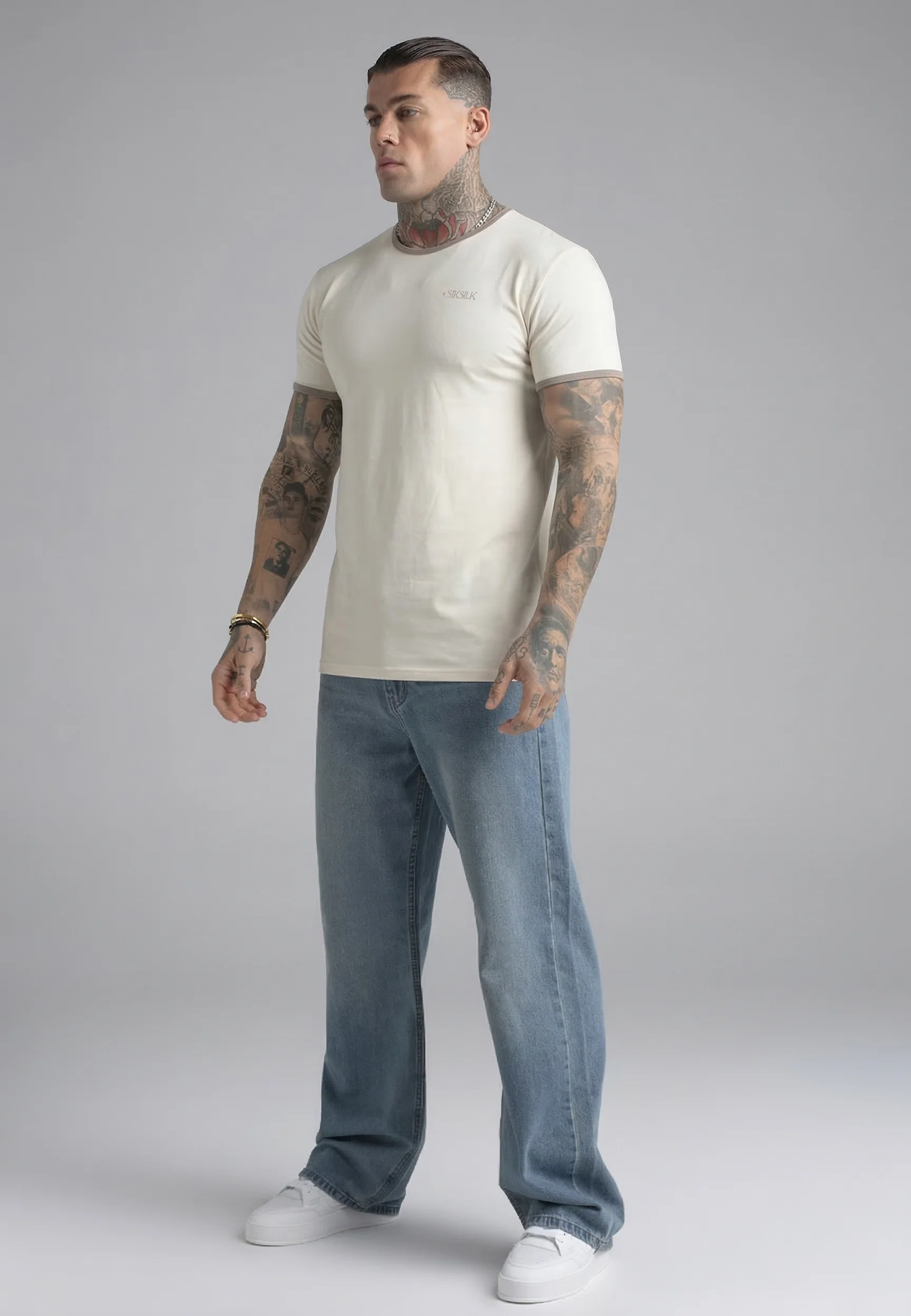 Ecru Ringer T-Shirt - Image 4