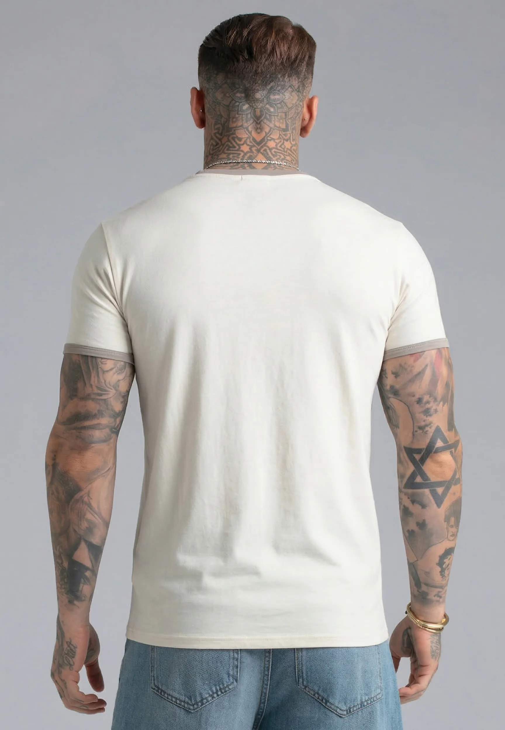 Ecru Ringer T-Shirt - Image 5