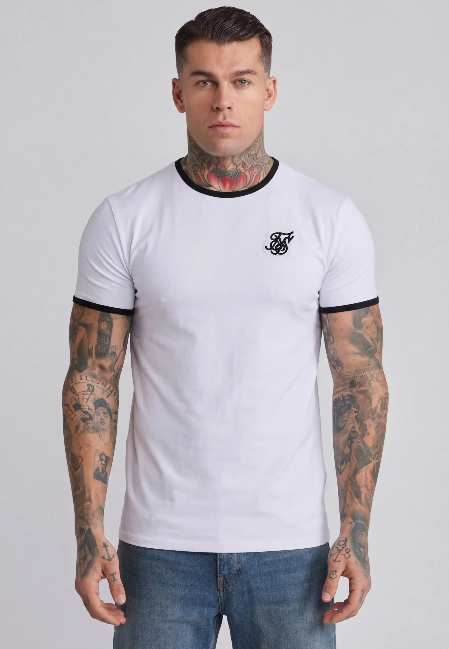 White and Black Ringer T-Shirt