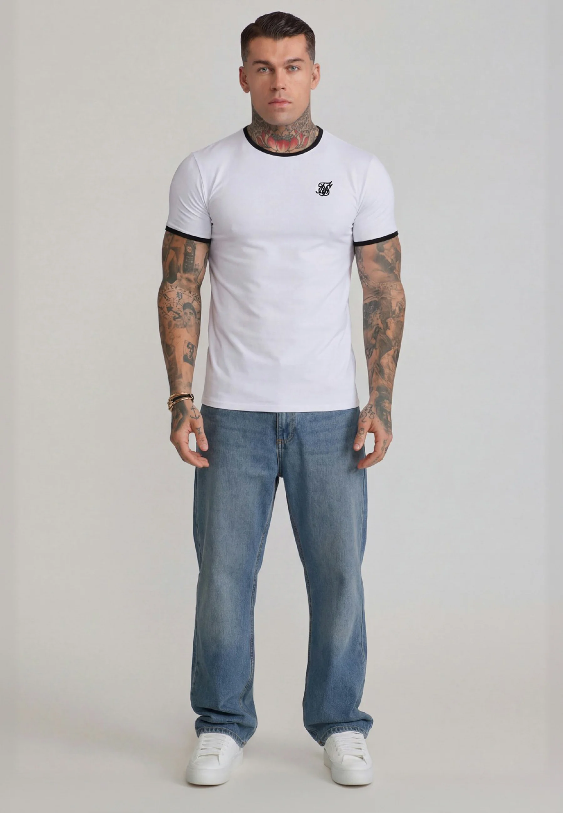 White and Black Ringer T-Shirt - Image 3