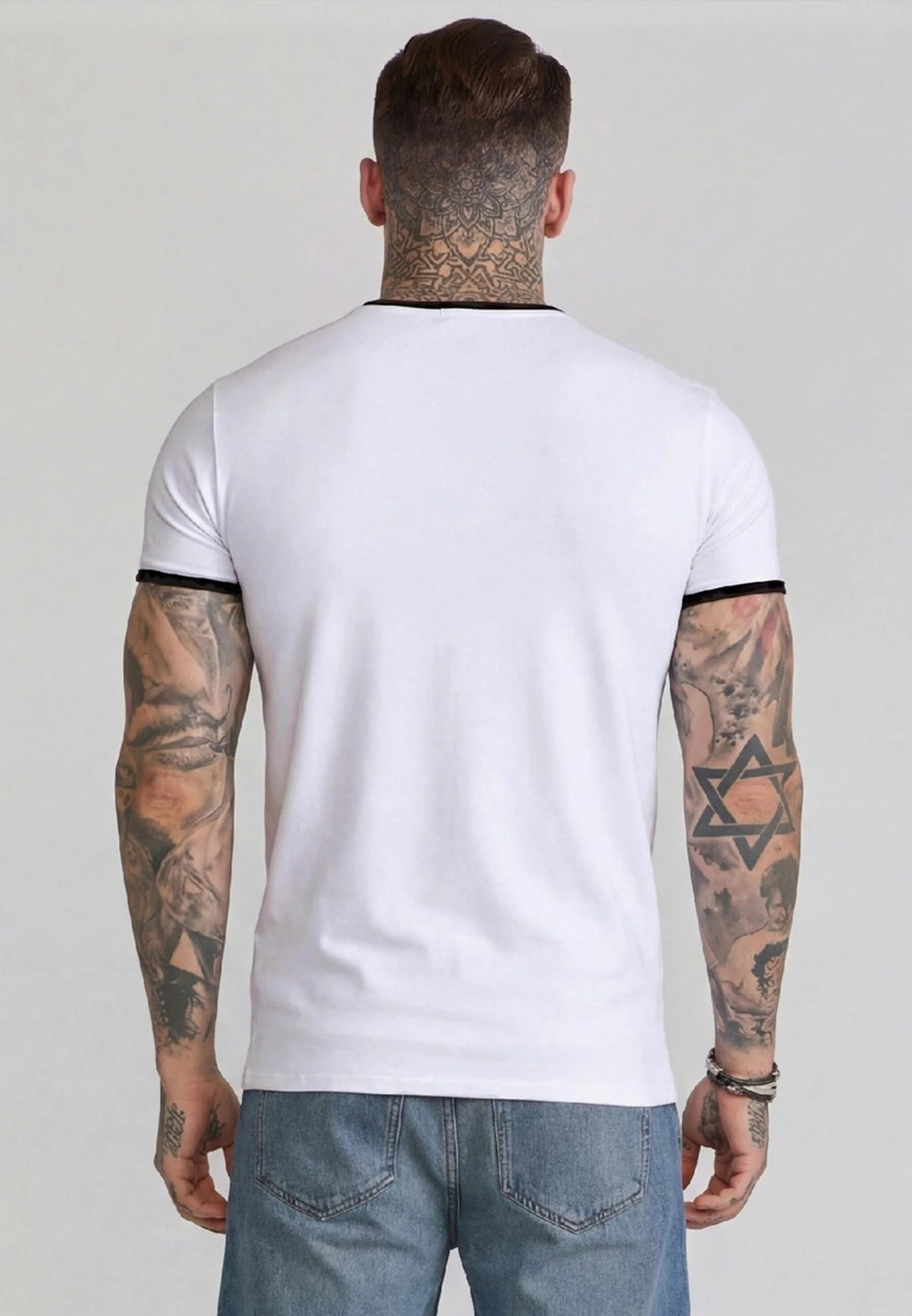 White and Black Ringer T-Shirt - Image 5