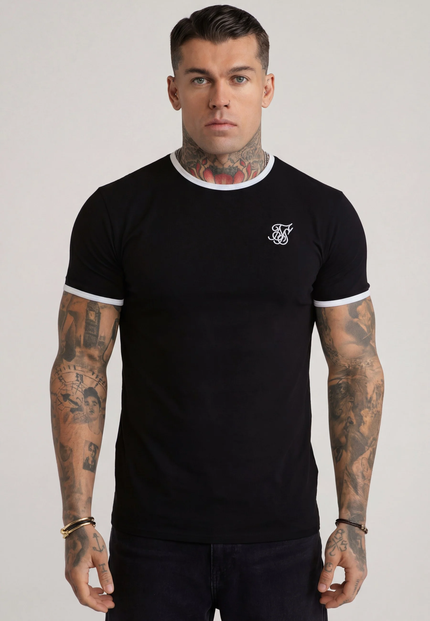 Black and White Ringer T-Shirt