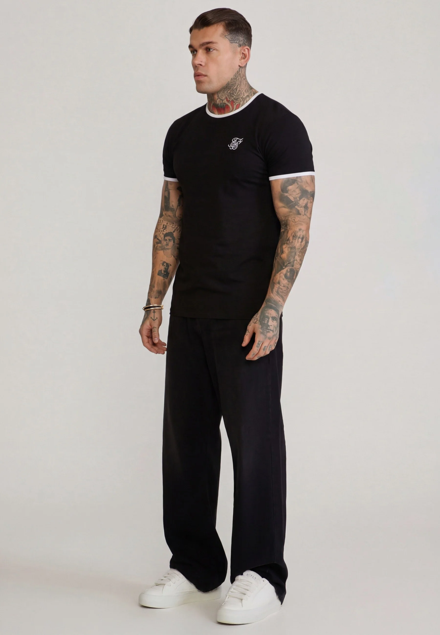 Black and White Ringer T-Shirt - Image 4