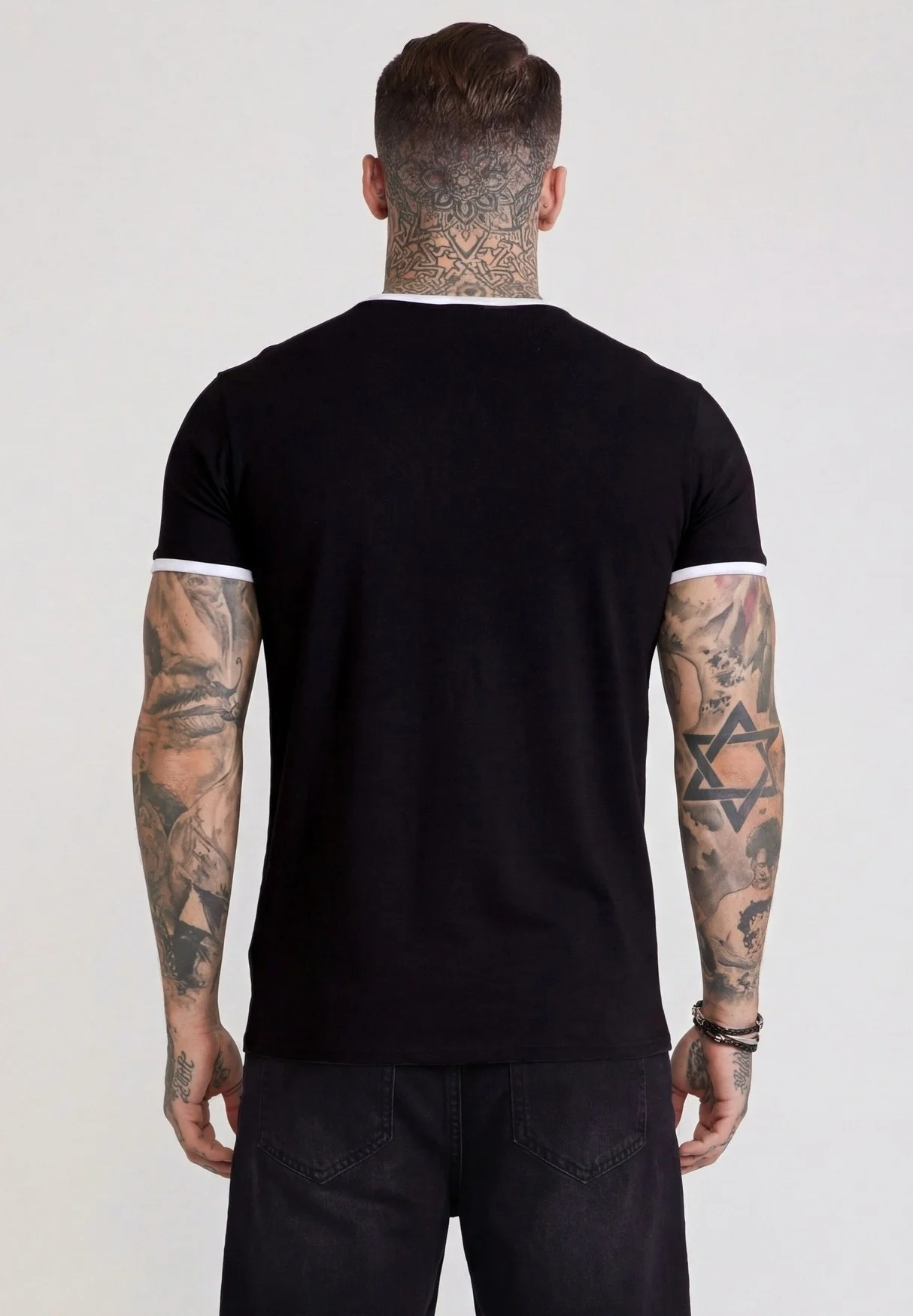 Black and White Ringer T-Shirt - Image 5