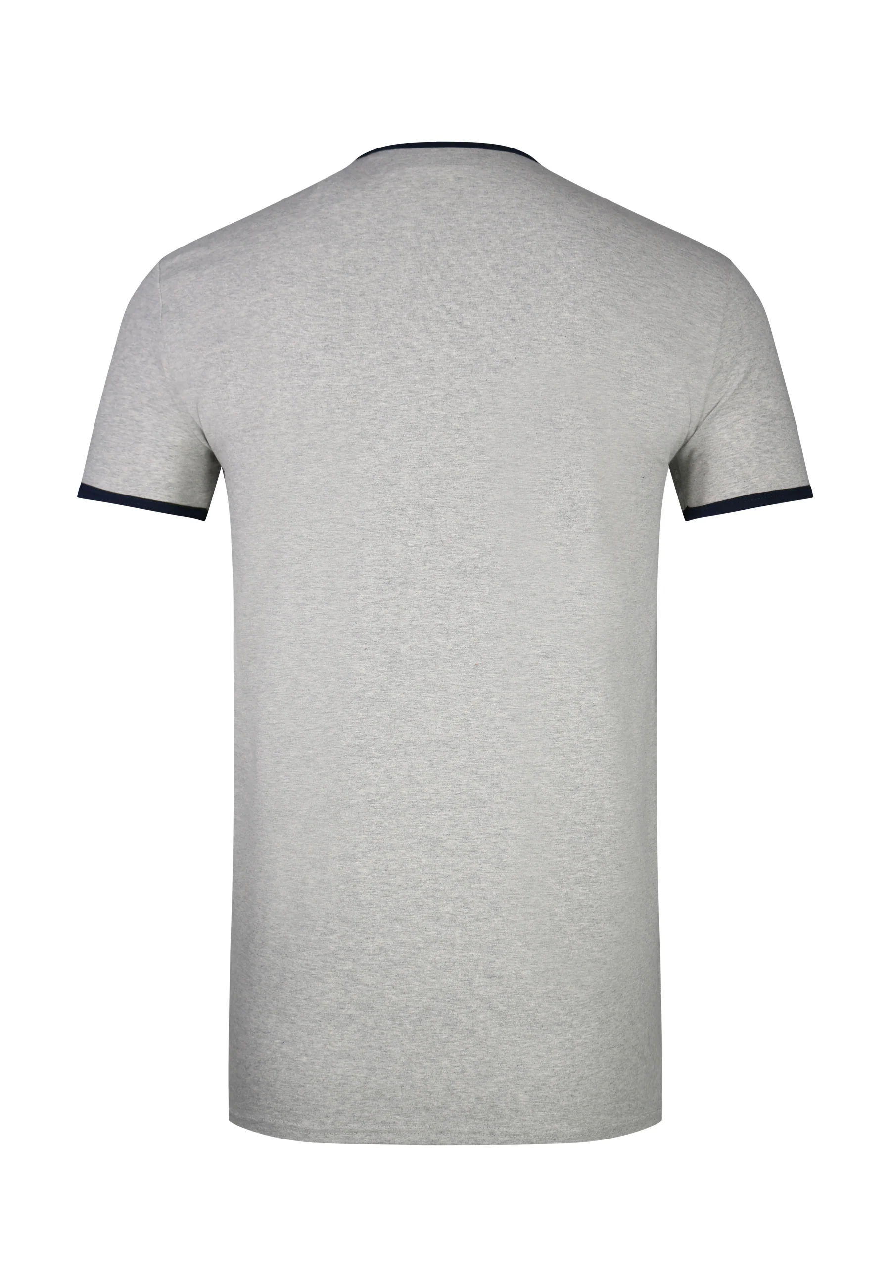 Grey Marl and Navy Ringer T-Shirt - Image 7