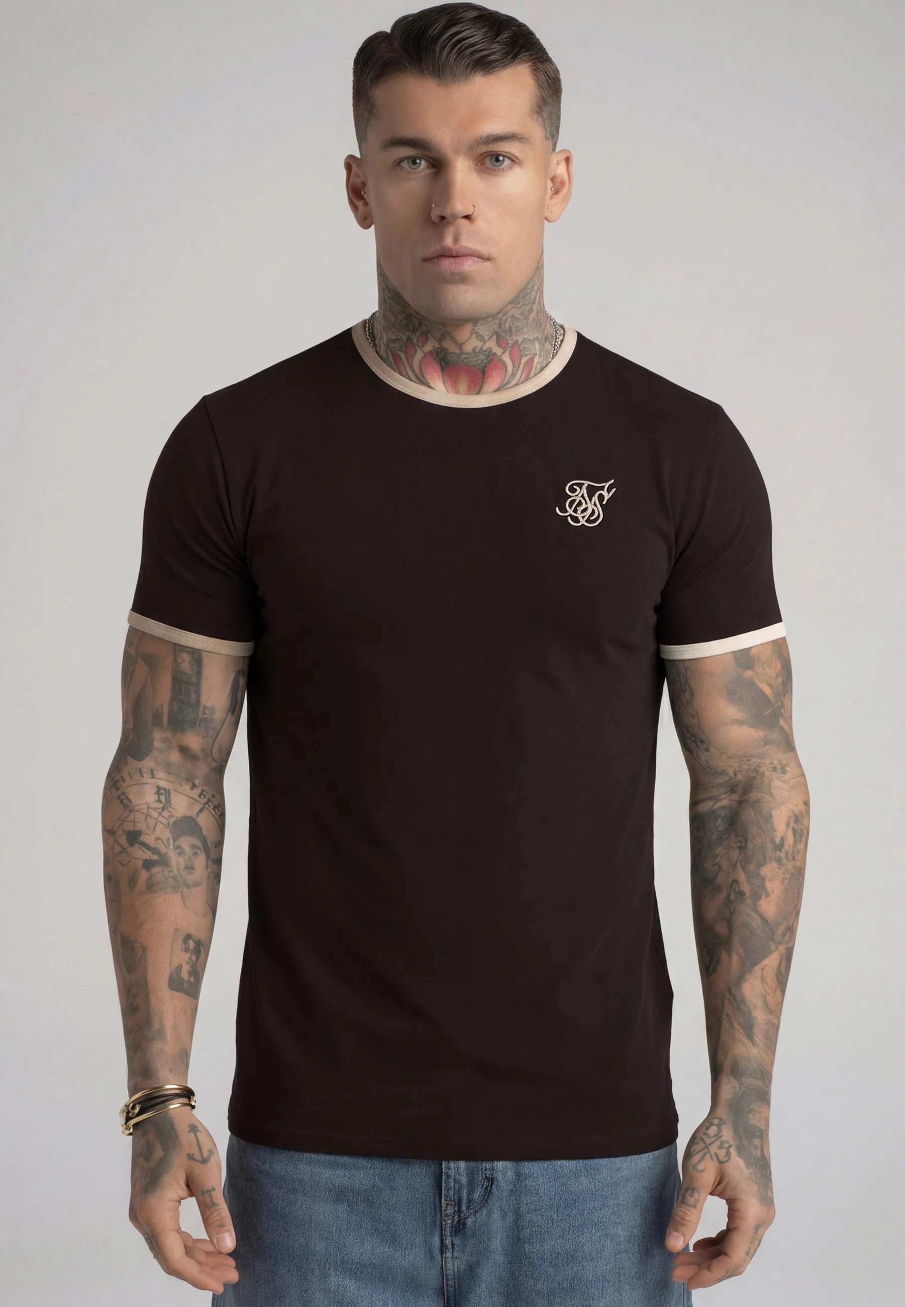 Brown and Stone Ringer T-Shirt