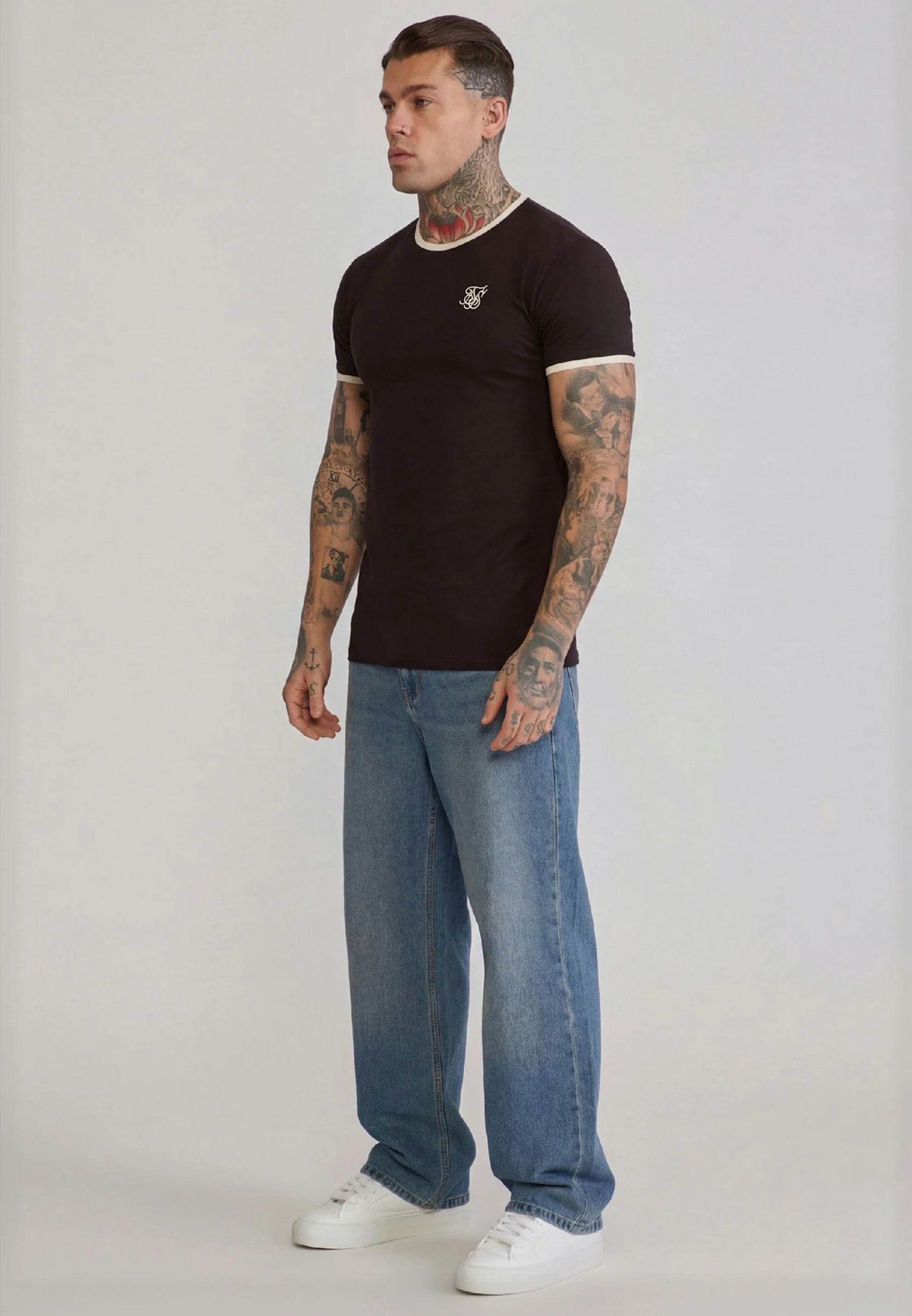 Brown and Stone Ringer T-Shirt - Image 4