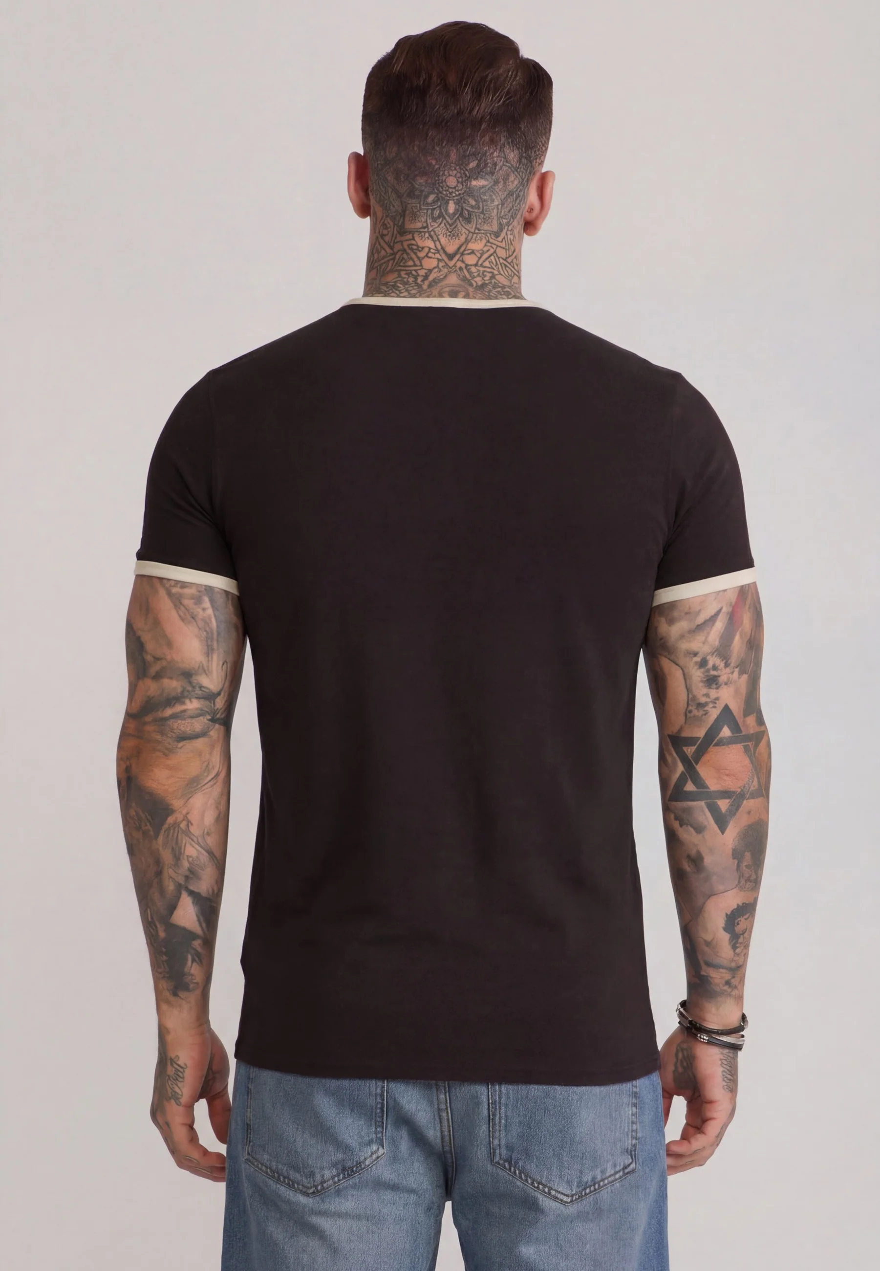 Brown and Stone Ringer T-Shirt - Image 5