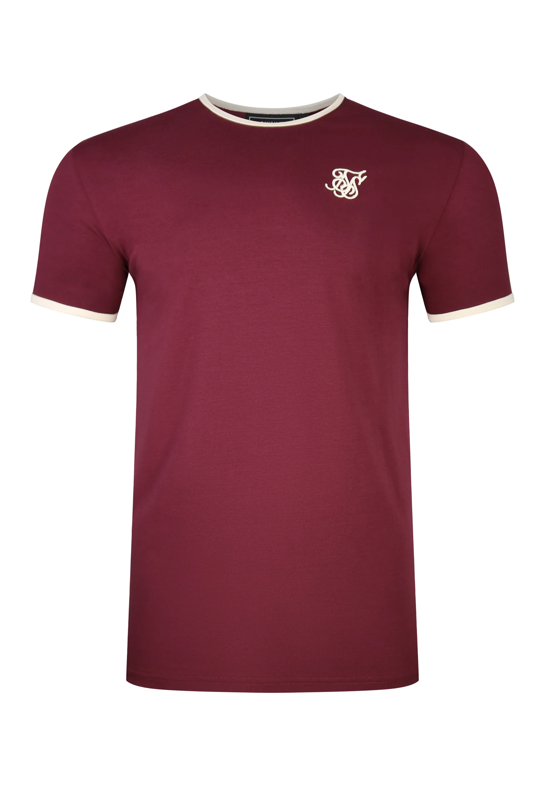 Burgundy and Ecru Ringer T-Shirt - Image 6