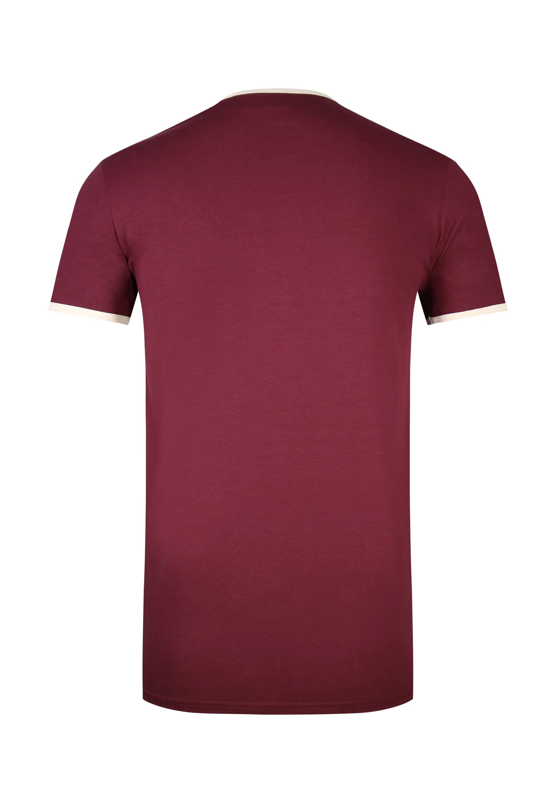 Burgundy and Ecru Ringer T-Shirt - Image 7