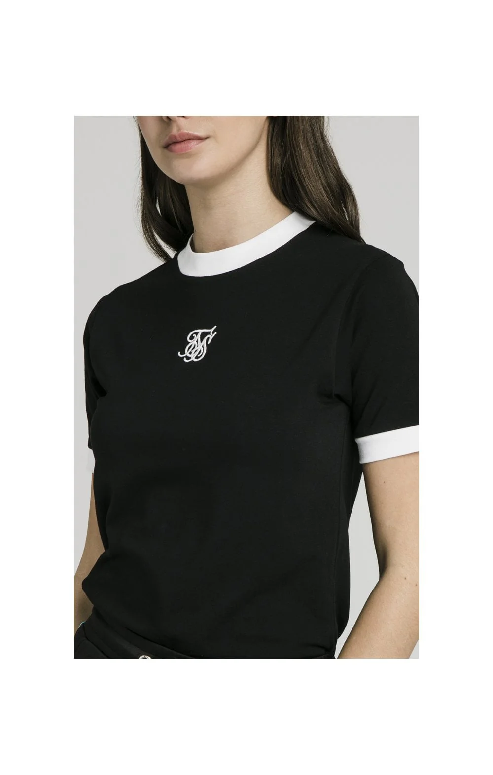 SikSilk Ringer Tee – Black - Image 2