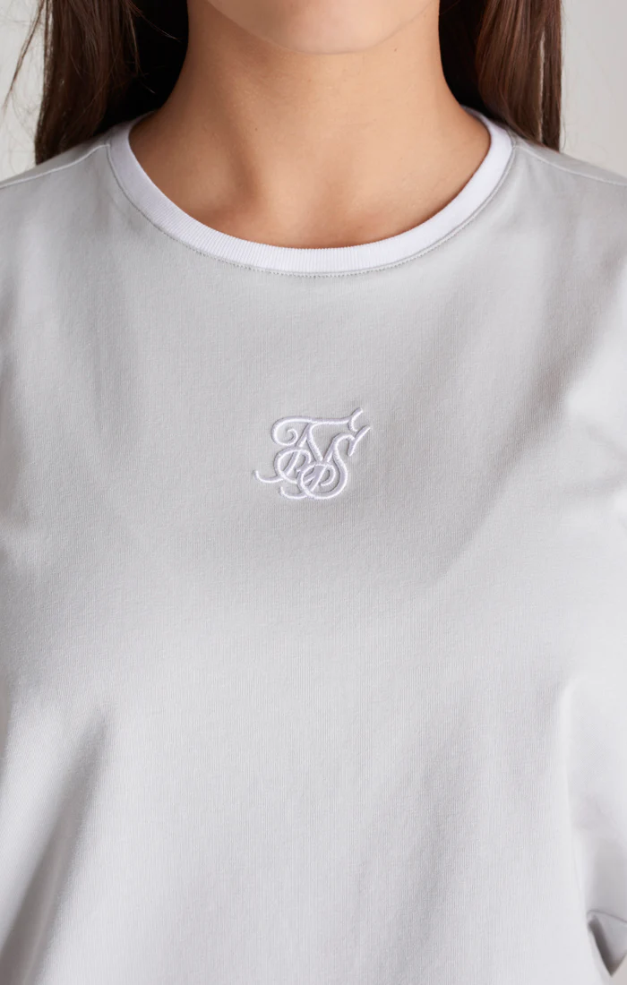 Girls Grey Ringer T-Shirt - Image 3