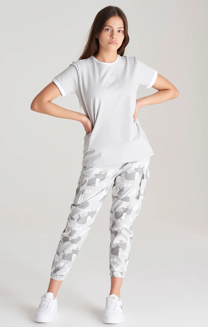 Girls Grey Ringer T-Shirt - Image 4