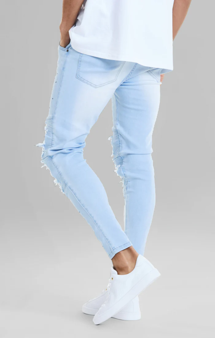 Blue Washed Biker Jean - Image 3