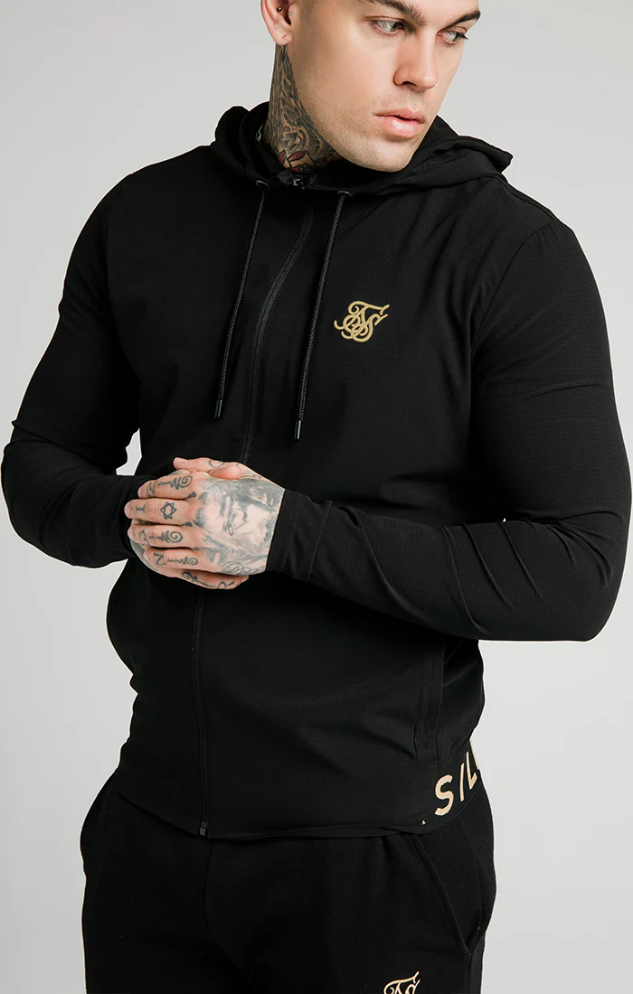 SikSilk RipStop Agility Zip Through Hoodie – Black - Image 3