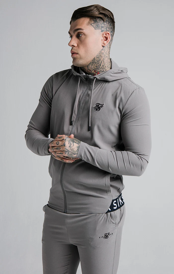 SikSilk RipStop Agility Zip Through Hoodie – Grey
