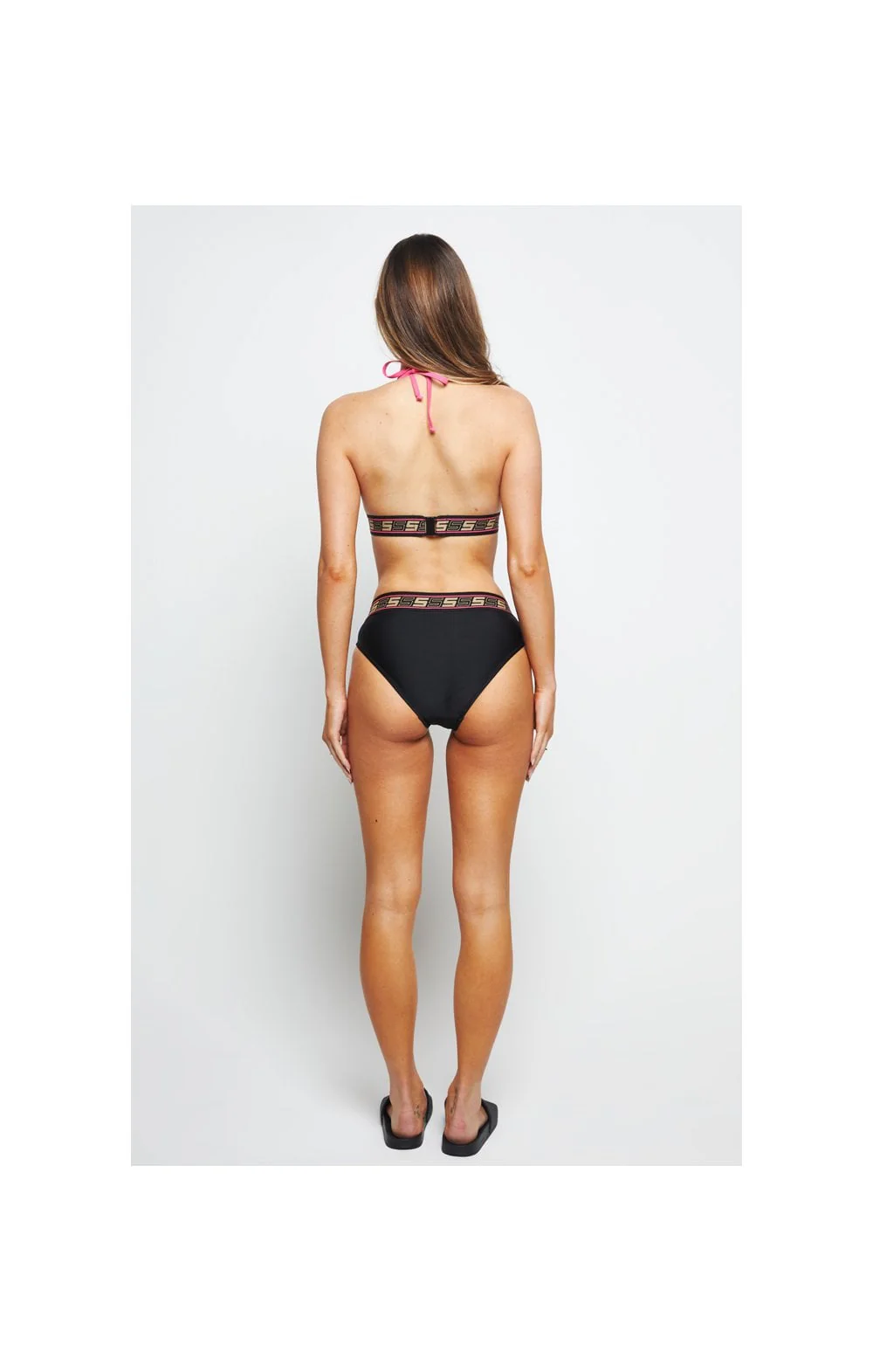 SikSilk Roma Tape Bikini Top - Black - Image 6