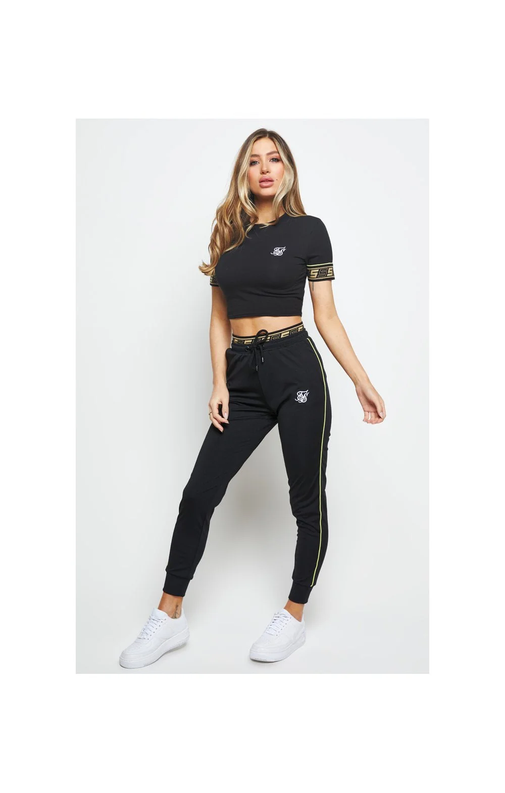 SikSilk Roma Tape Crop Tee – Black - Image 3