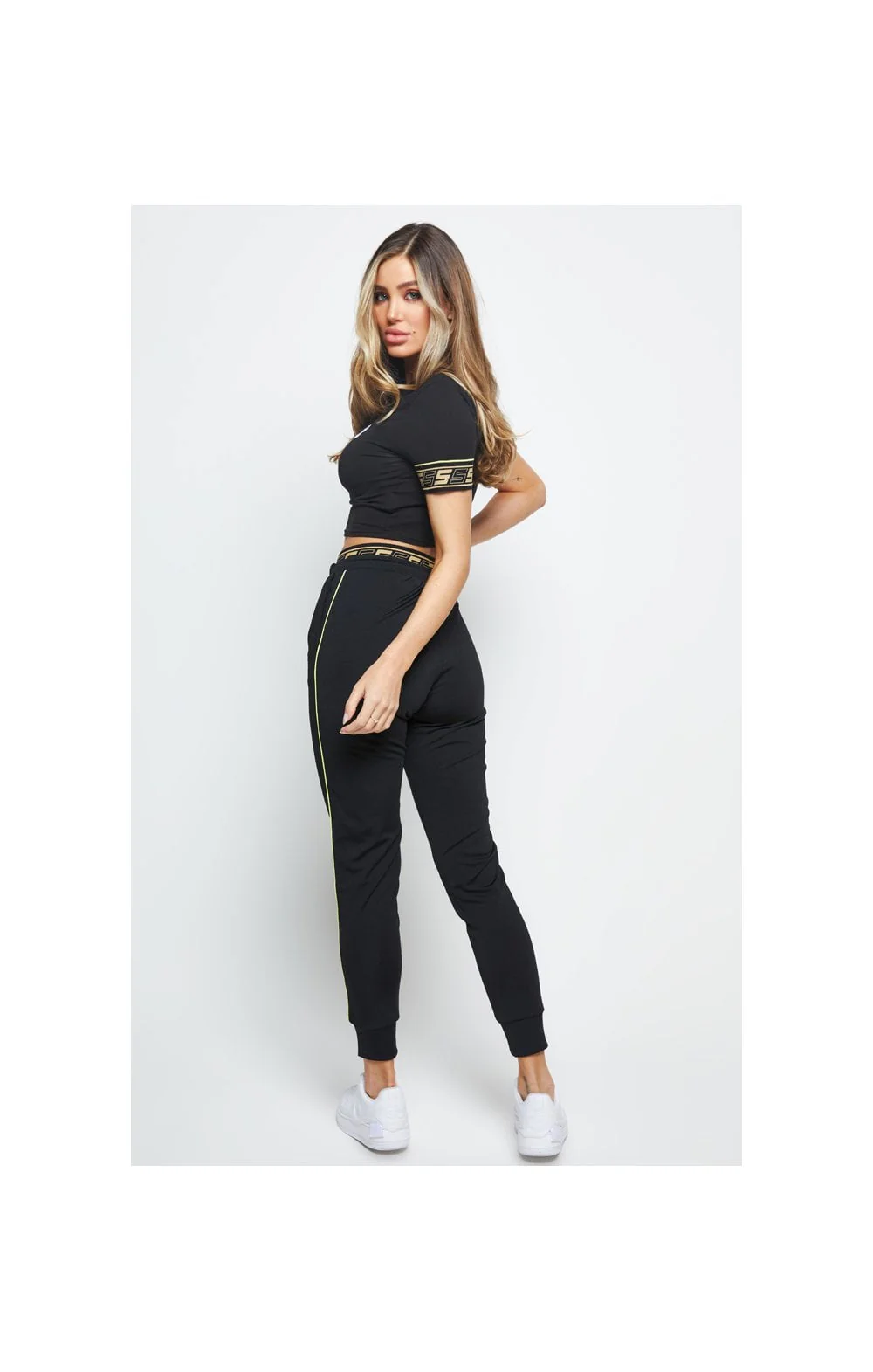 SikSilk Roma Tape Crop Tee – Black - Image 5