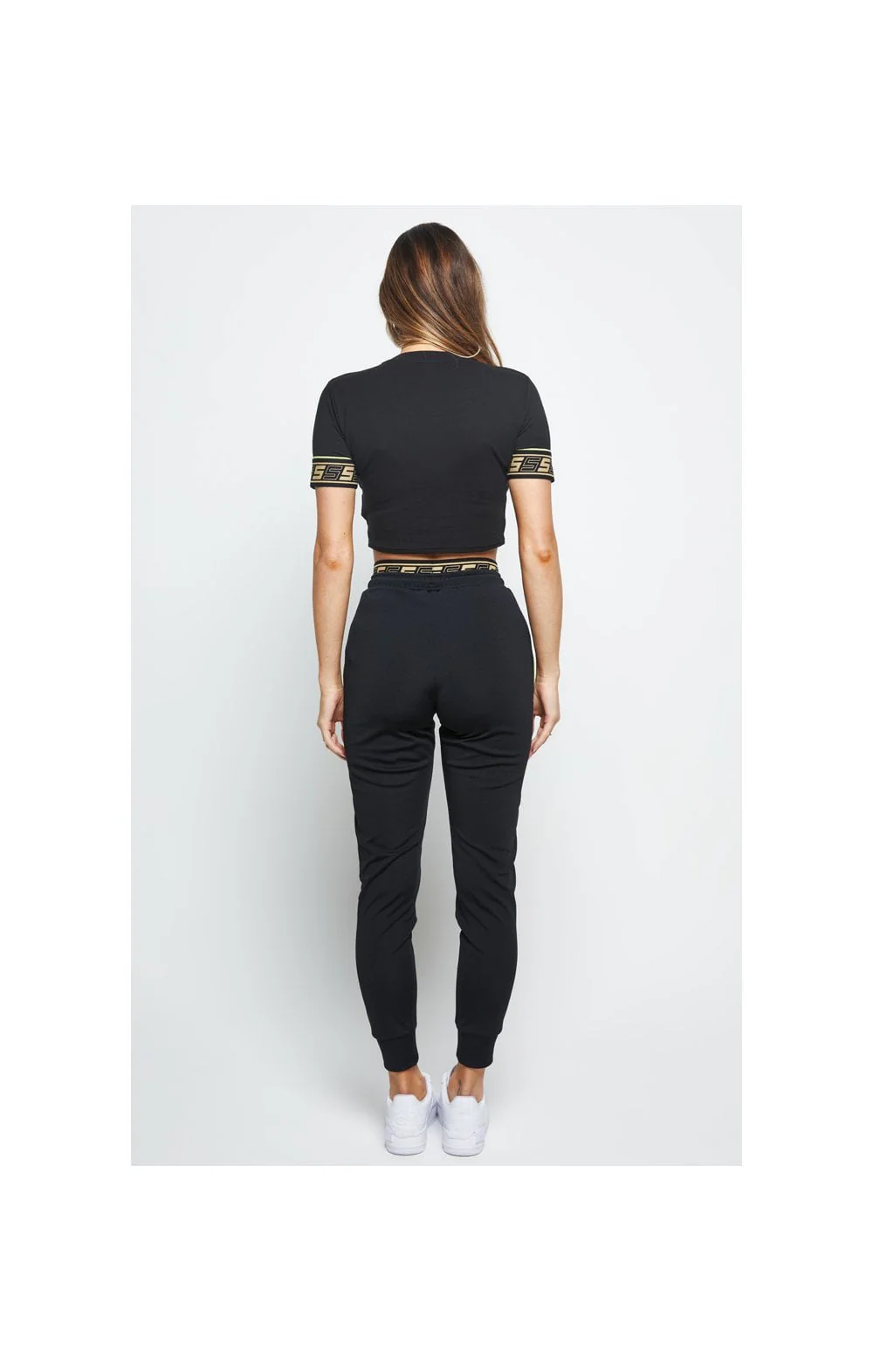 SikSilk Roma Tape Crop Tee – Black - Image 6