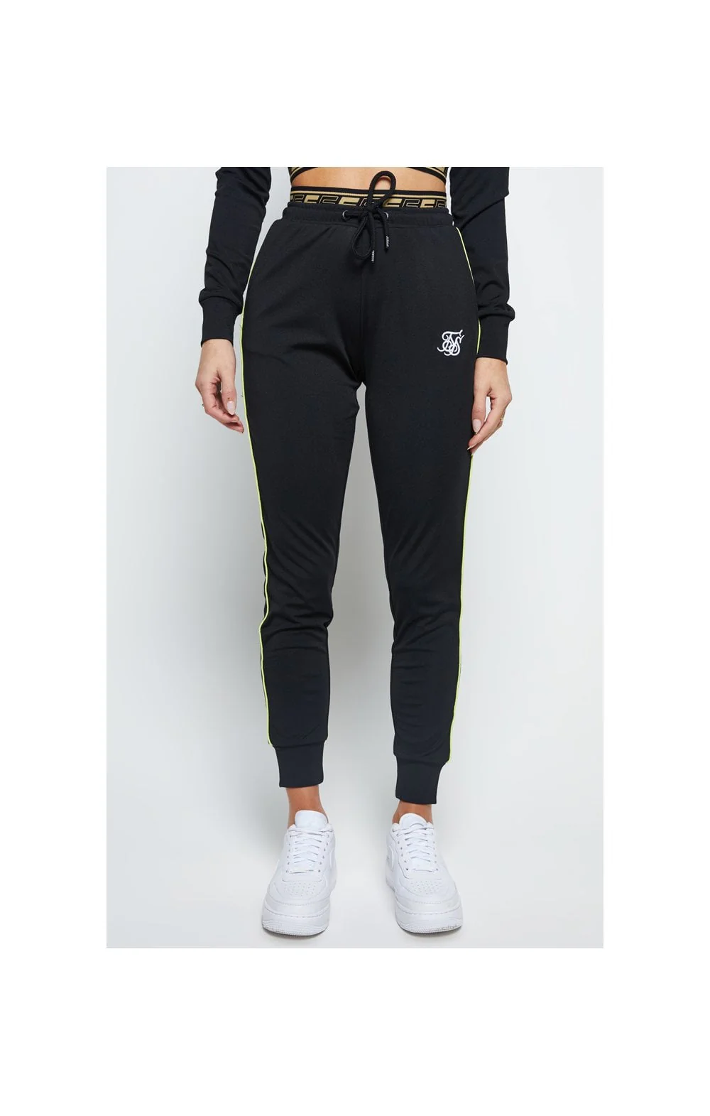 SikSilk Roma Tape Track Pants – Black - Image 3