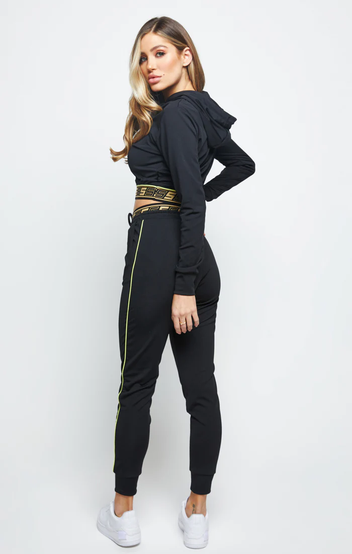 SikSilk Roma Tape Track Top - Black - Image 4